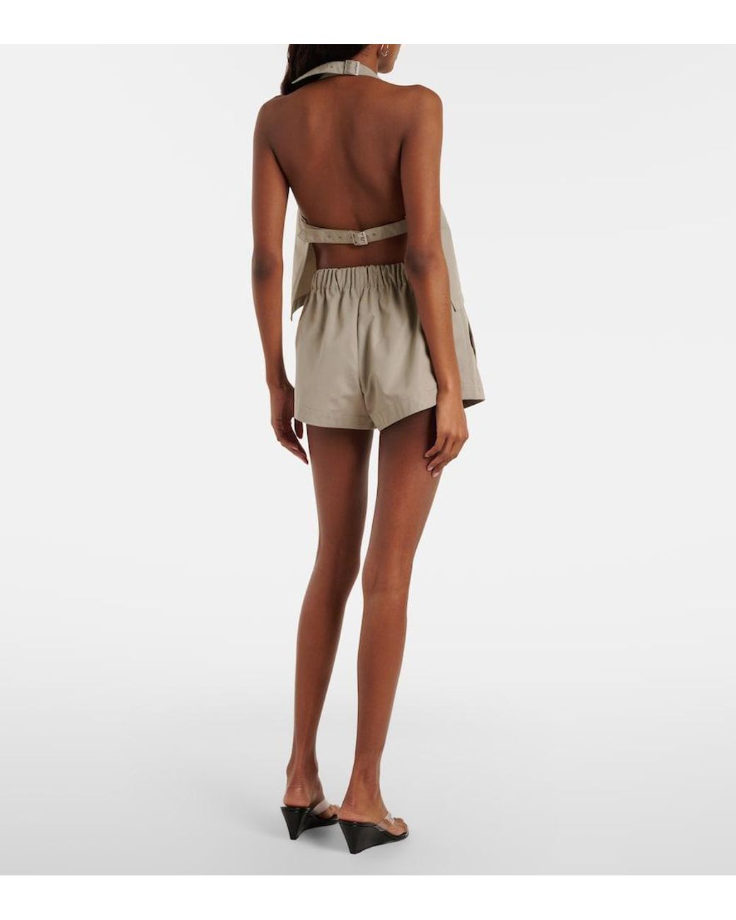 Wardrobe NYC Natural Clean Cotton-Blend Shorts