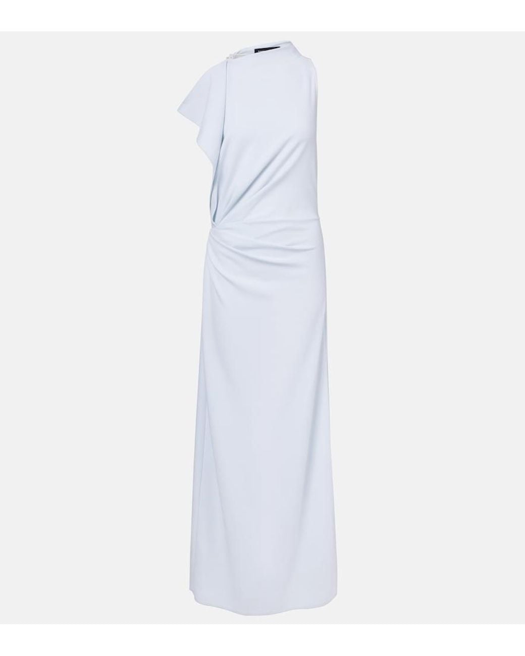 Proenza Schouler White Devyn Crepe Draped Maxi Dress