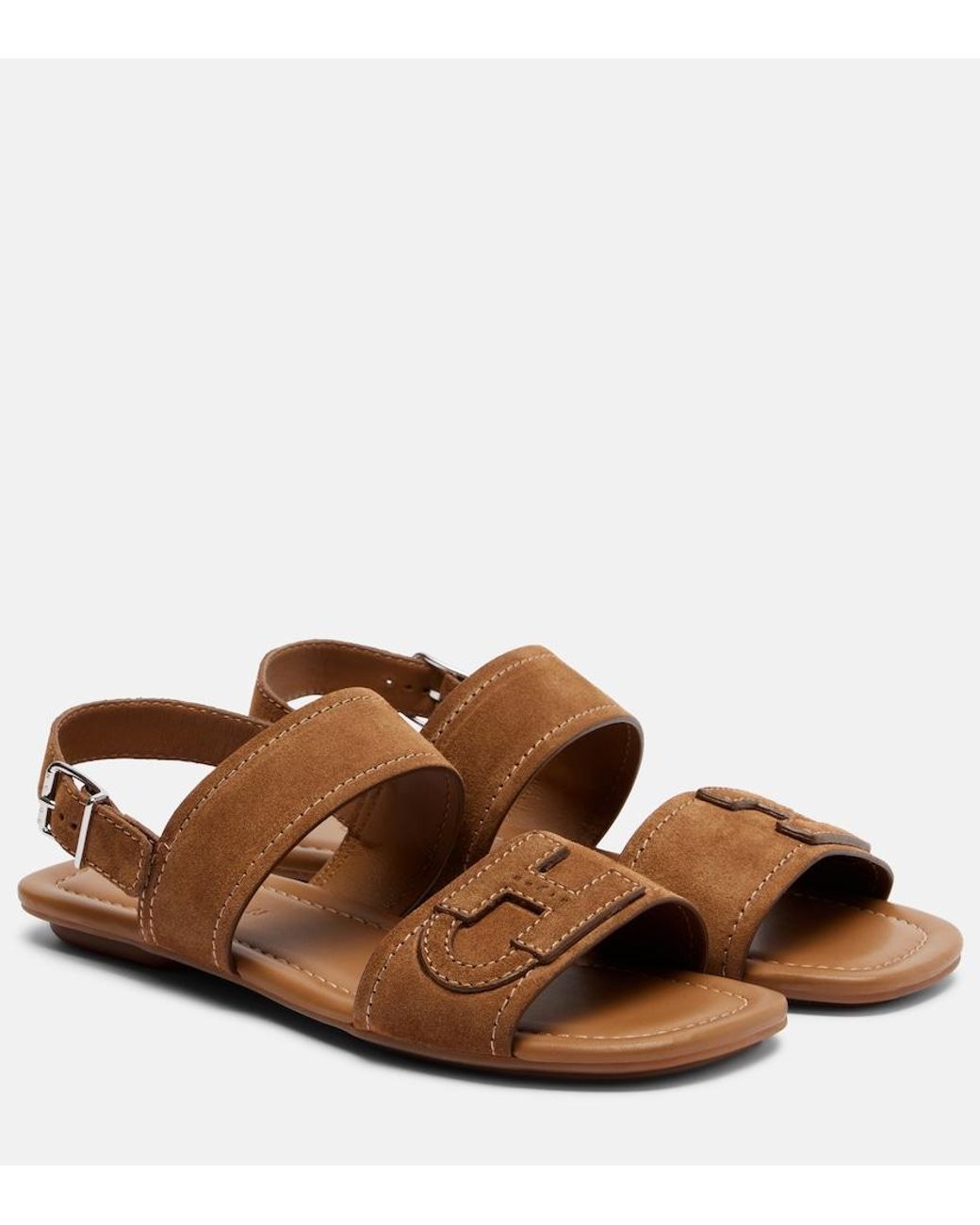 Hogan Brown H685 Suede Sandals