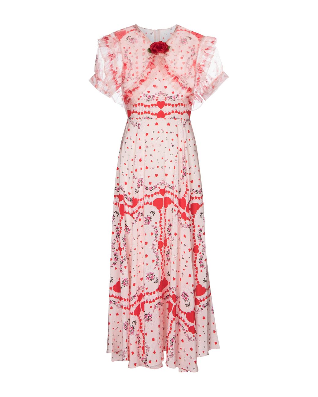Rodarte Printed Silk Crêpe De Chine Dress in Pink - Lyst