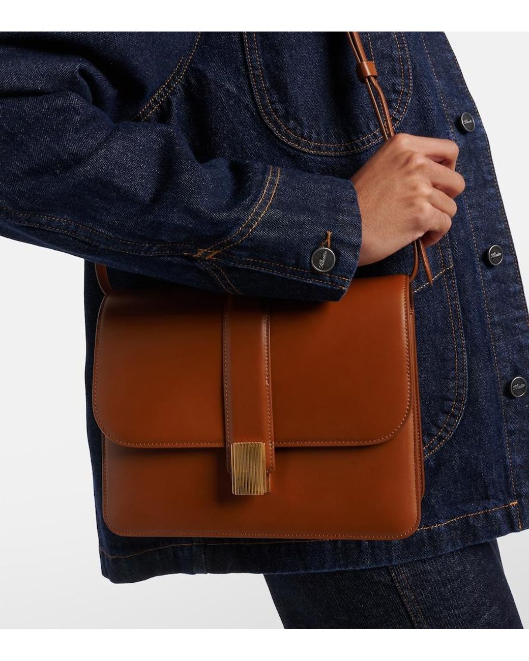 Khaite Brown Blake Leather Crossbody Bag