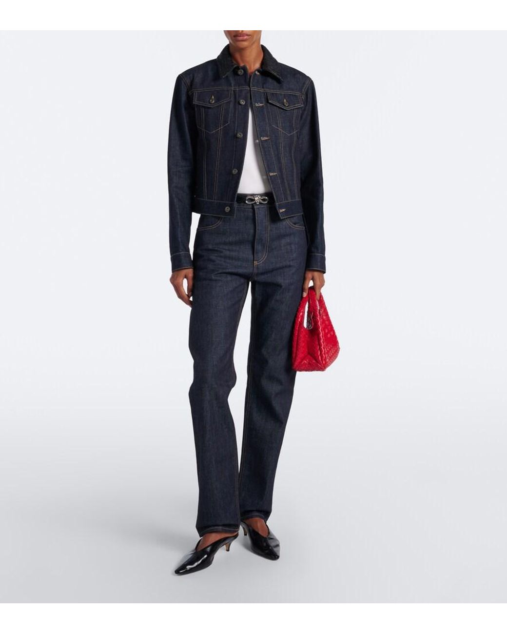 Bottega Veneta Red Baby Campana Leather Top-Handle Bag