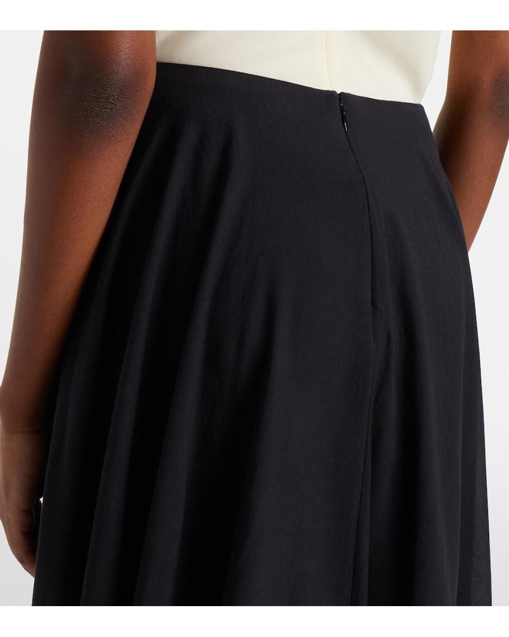 Totême Black Draped Midi Skirt