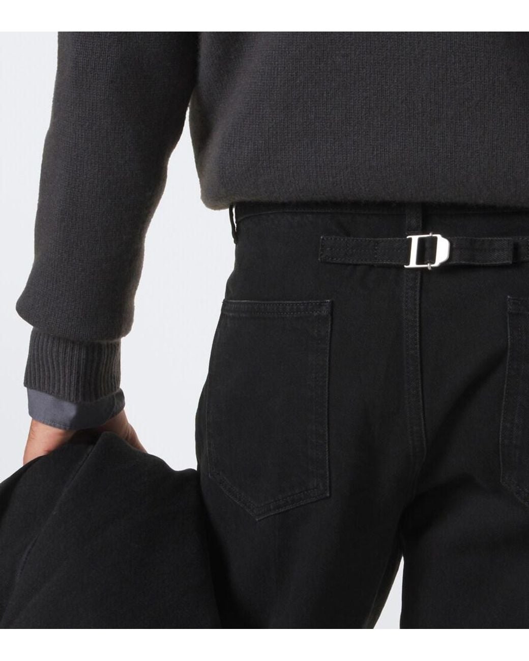 Lemaire Black Straight Jeans for men