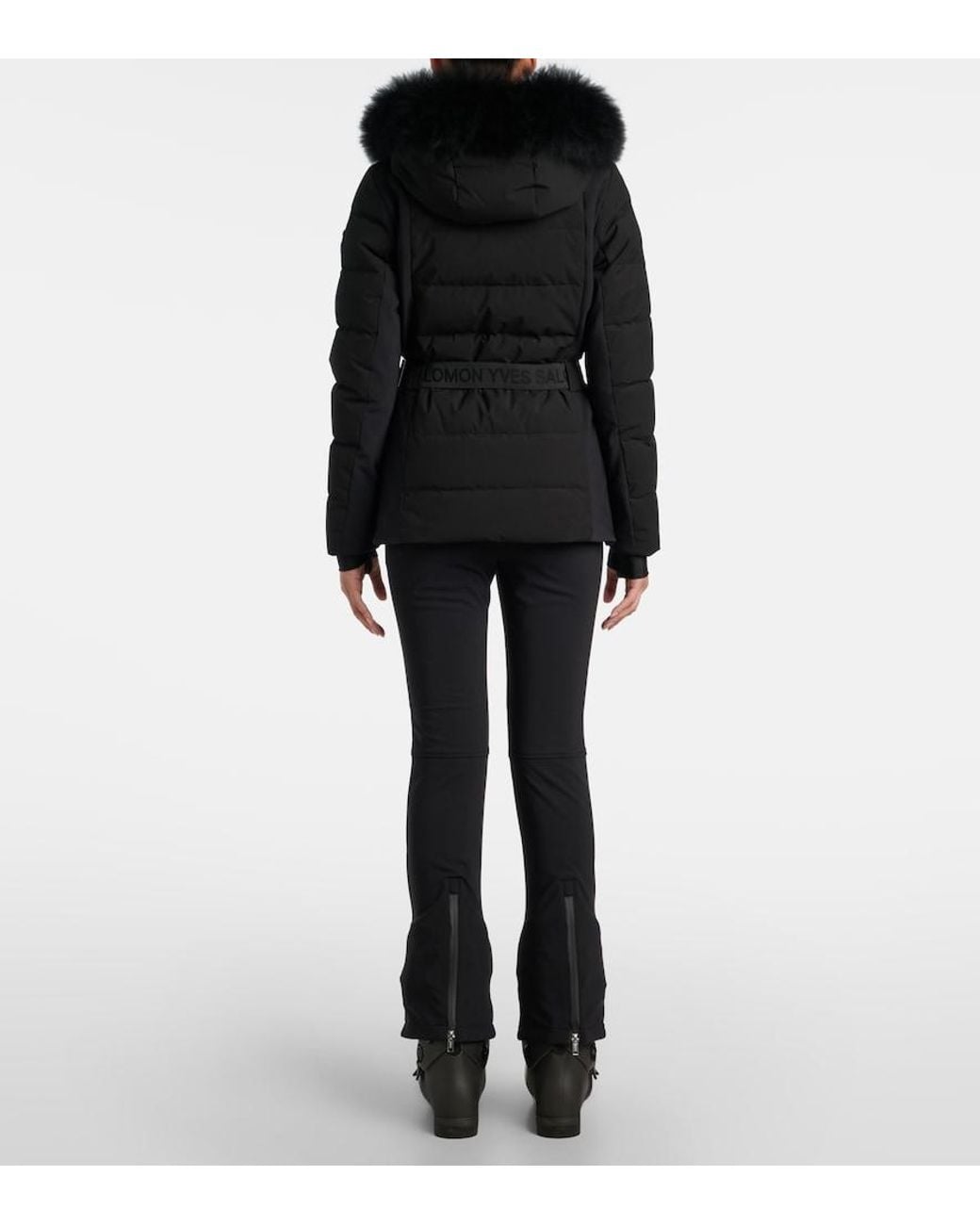 Yves Salomon Black Doudoune 64Cm Ski Jacket