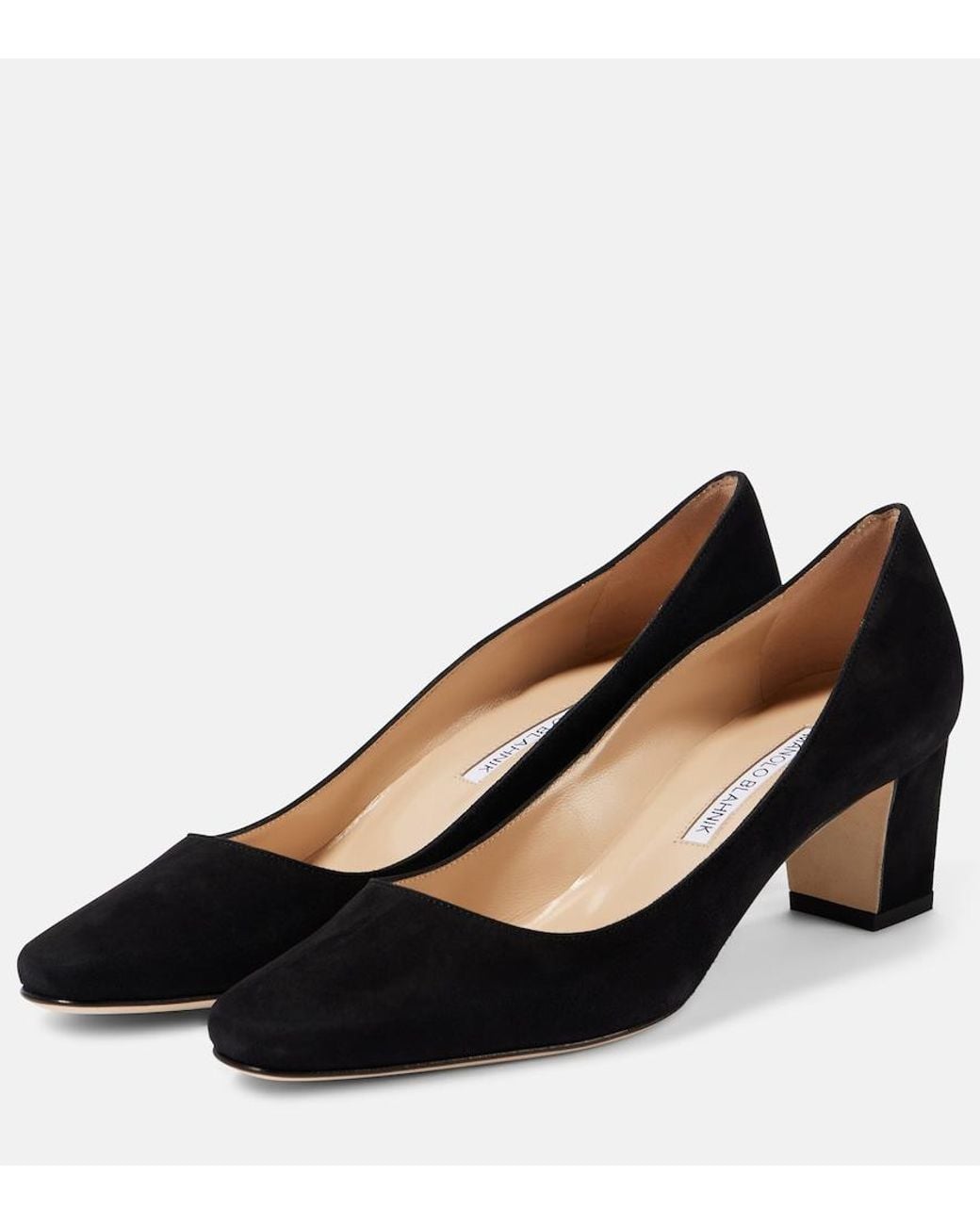 Manolo Blahnik Black Okkatopla 50 Suede Pumps