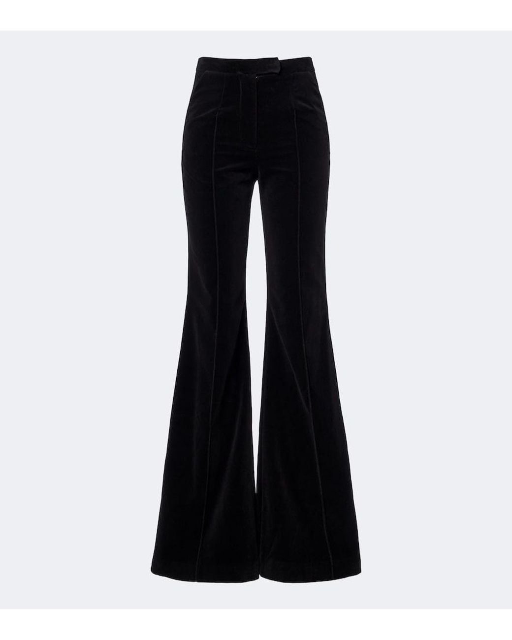 Costarellos Black Avice Cotton Velvet Flared Pants