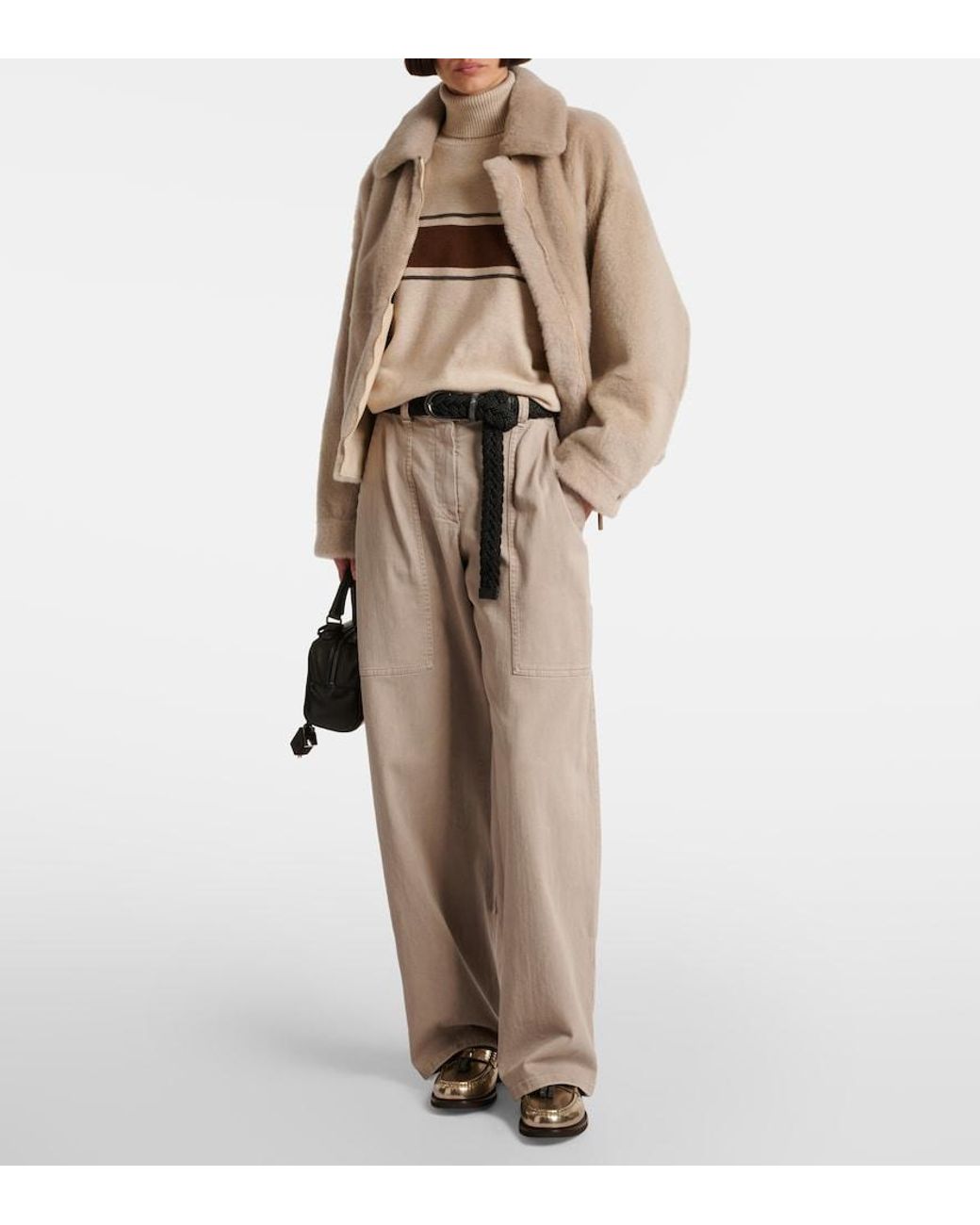 Brunello Cucinelli Natural Wool, Cashmere, And Silk Sweater