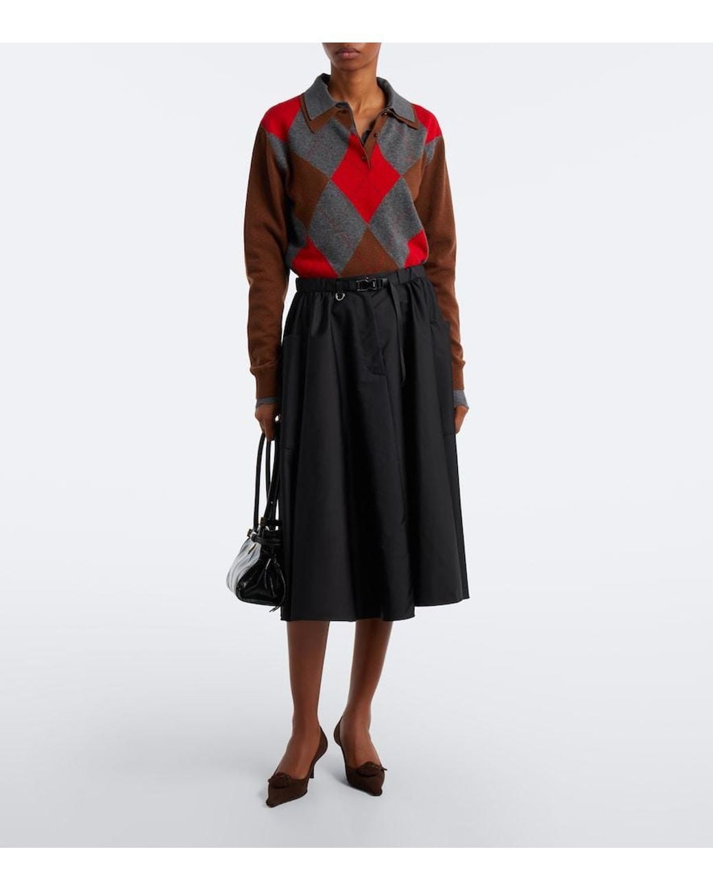 Prada Black Floral-Applique Suede Pumps