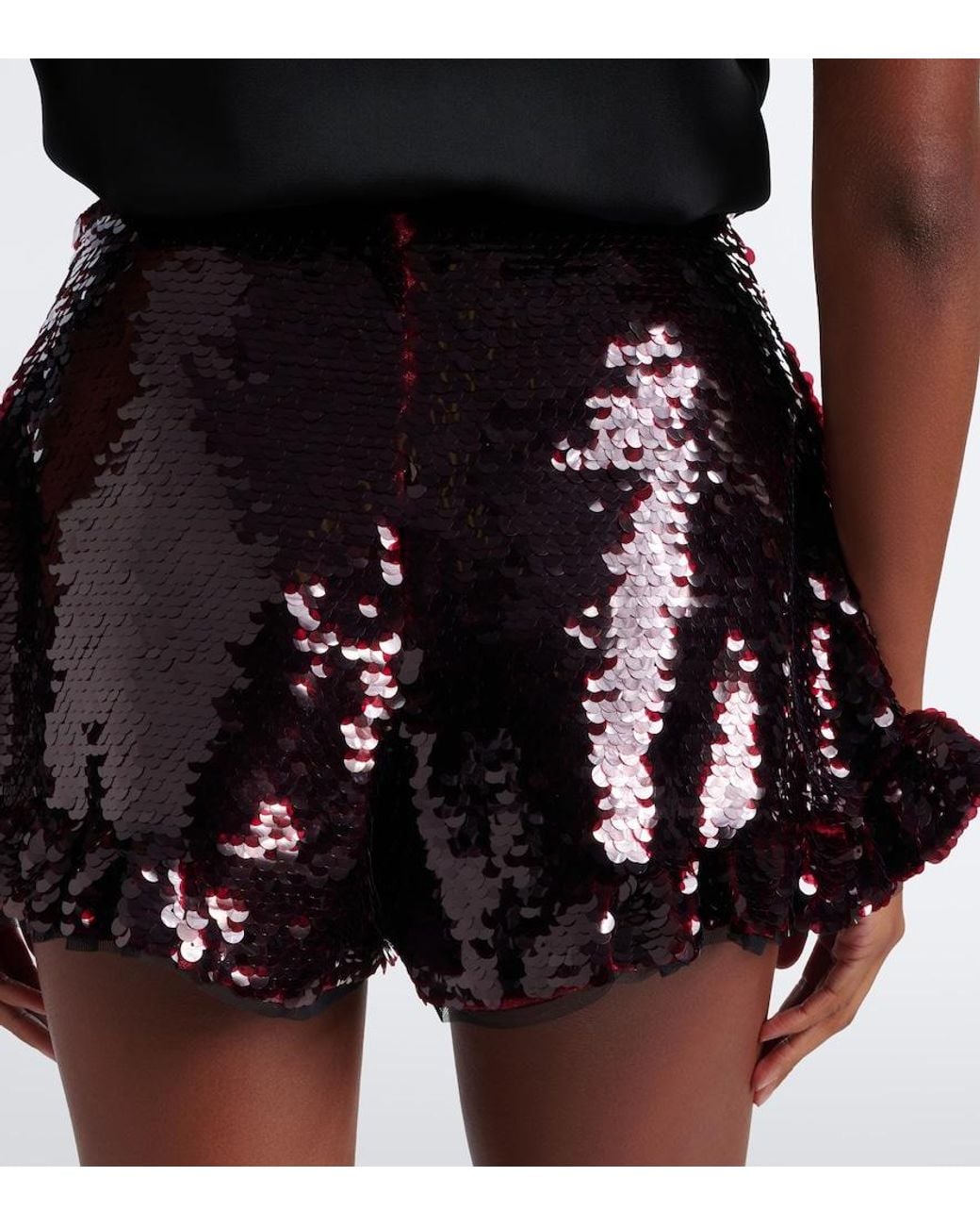 Short A Volants Et Sequins Simone Rocha en coloris Black