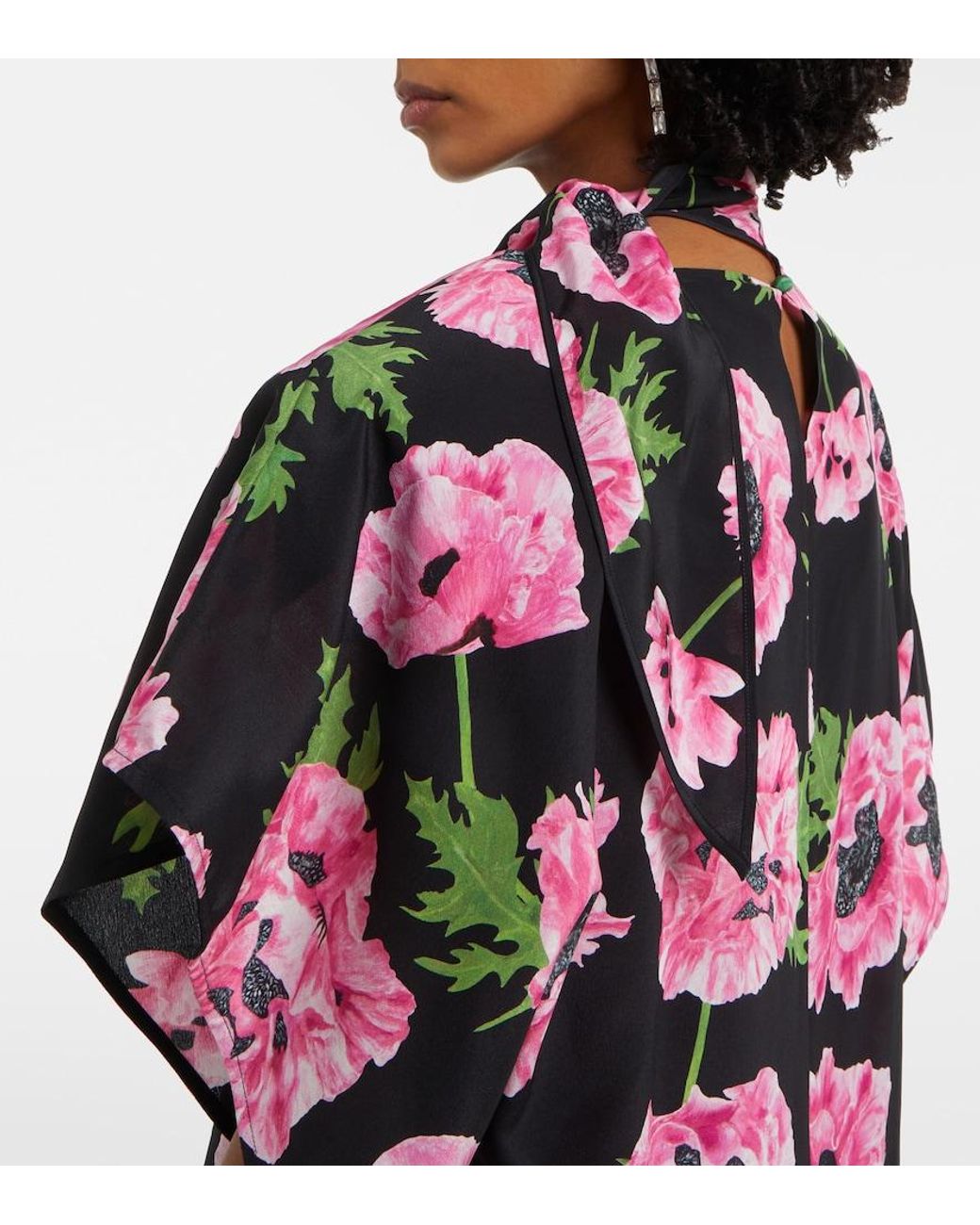 Stella McCartney Purple Floral Printed Silk Maxi Dress
