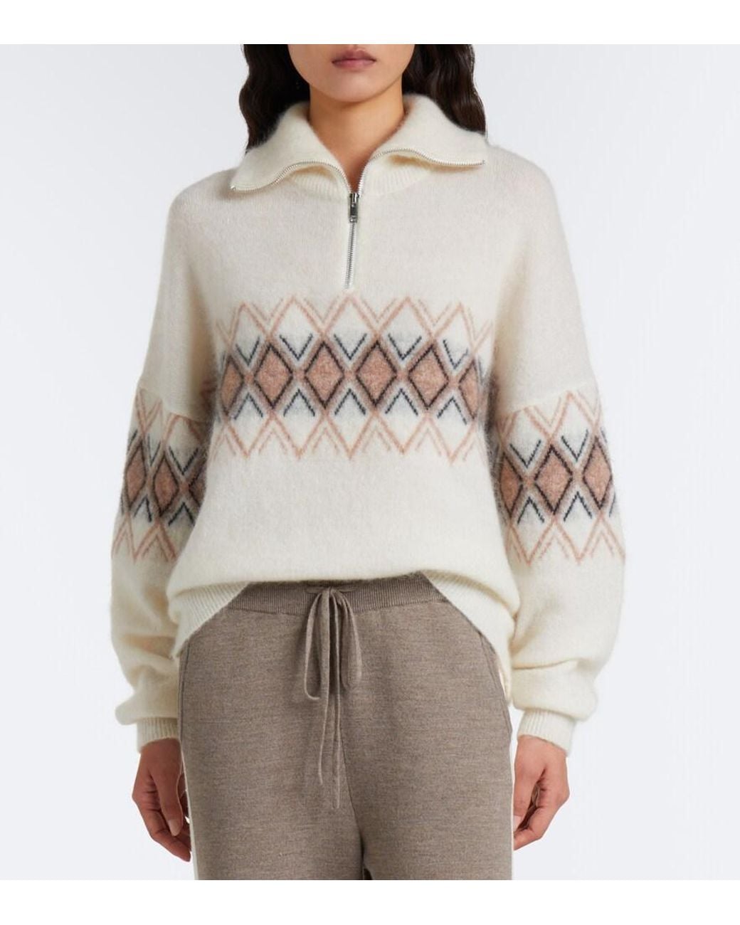 Fusalp Natural Mireva Mohair-Blend Half-Zip Sweater