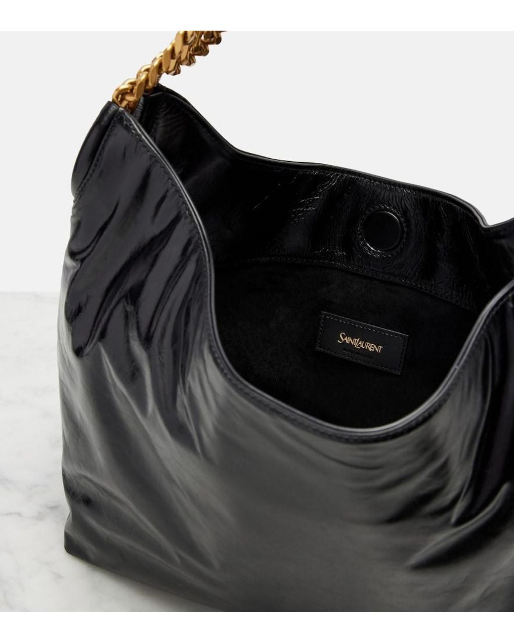 Saint Laurent Black Hortense Leather Shoulder Bag