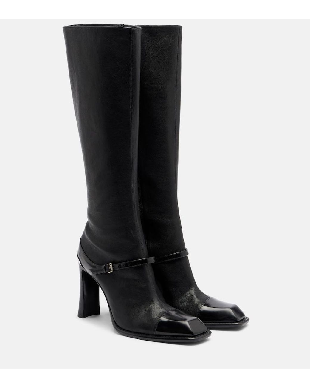 McQueen Black Niko Leather Knee-High Boots