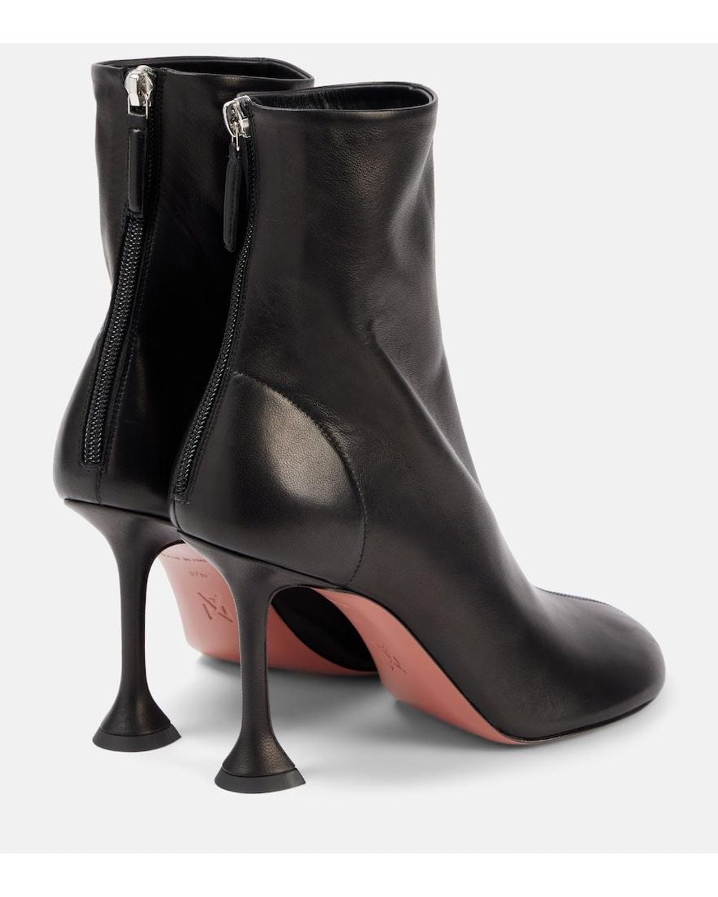 AMINA MUADDI Black Iris 95 Leather Ankle Boots
