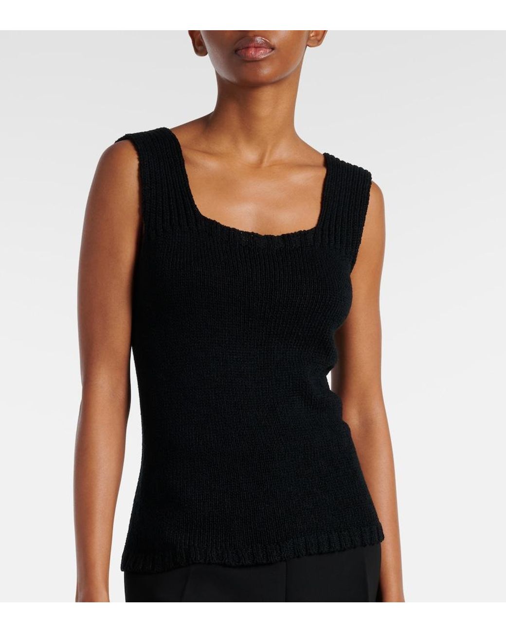 Khaite Black Wil Knitted Cotton Top