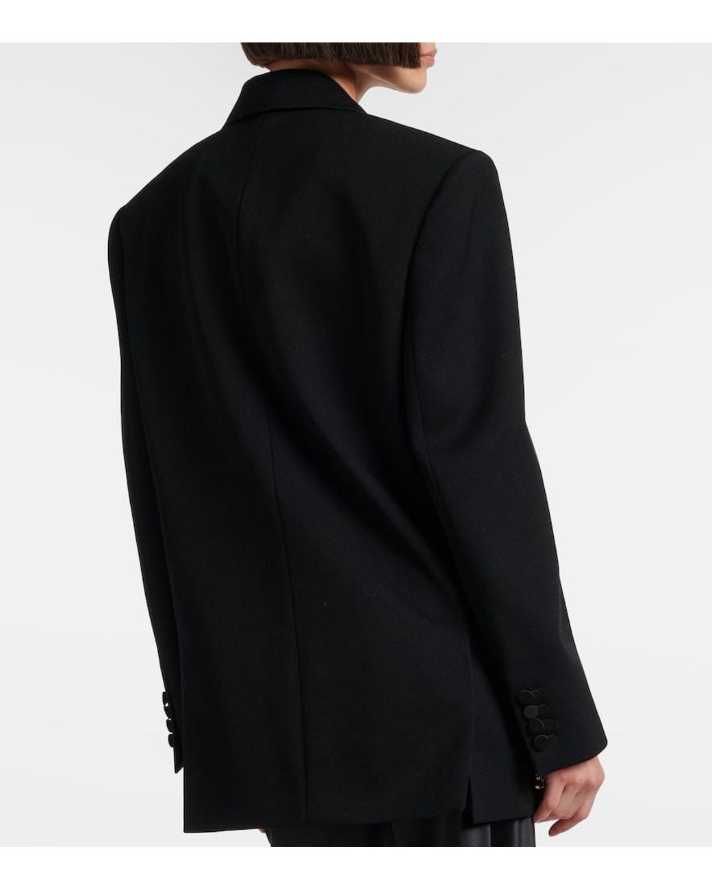 Saint Laurent Black Double-Breasted Wool Blazer