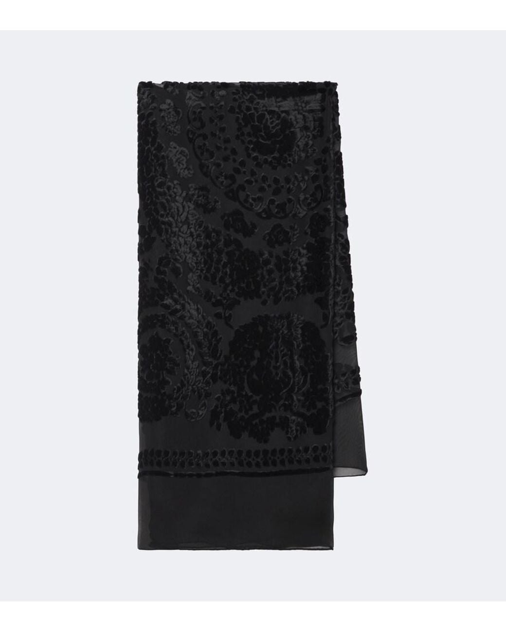 The Row Black Mitaf Floral Velvet Devore Scarf