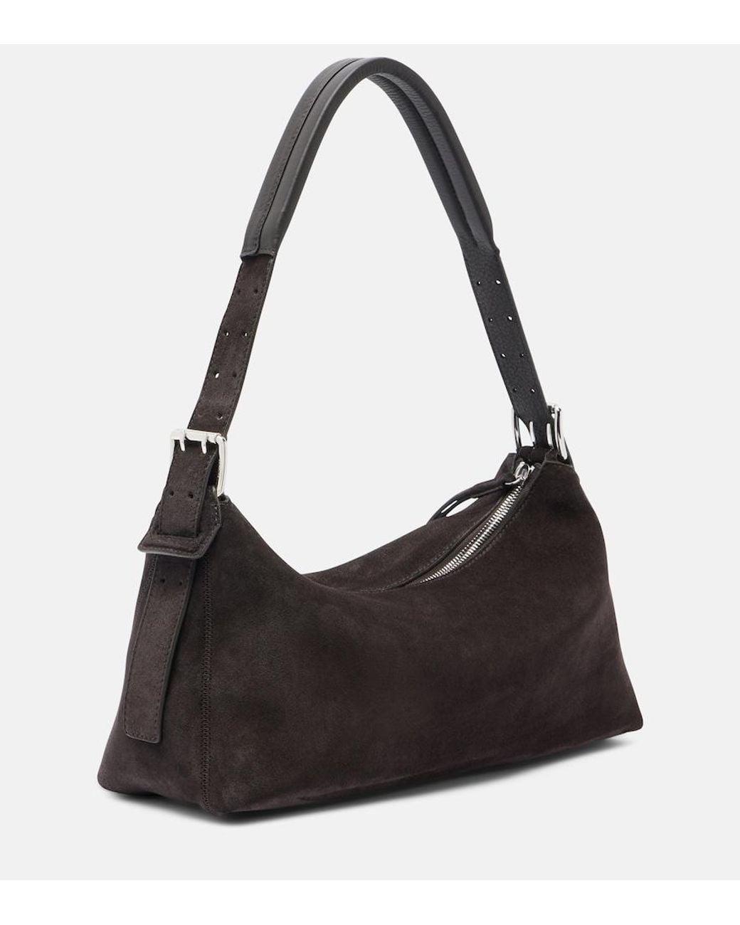 Lemaire Black Small Belted Suede Shoulder Bag