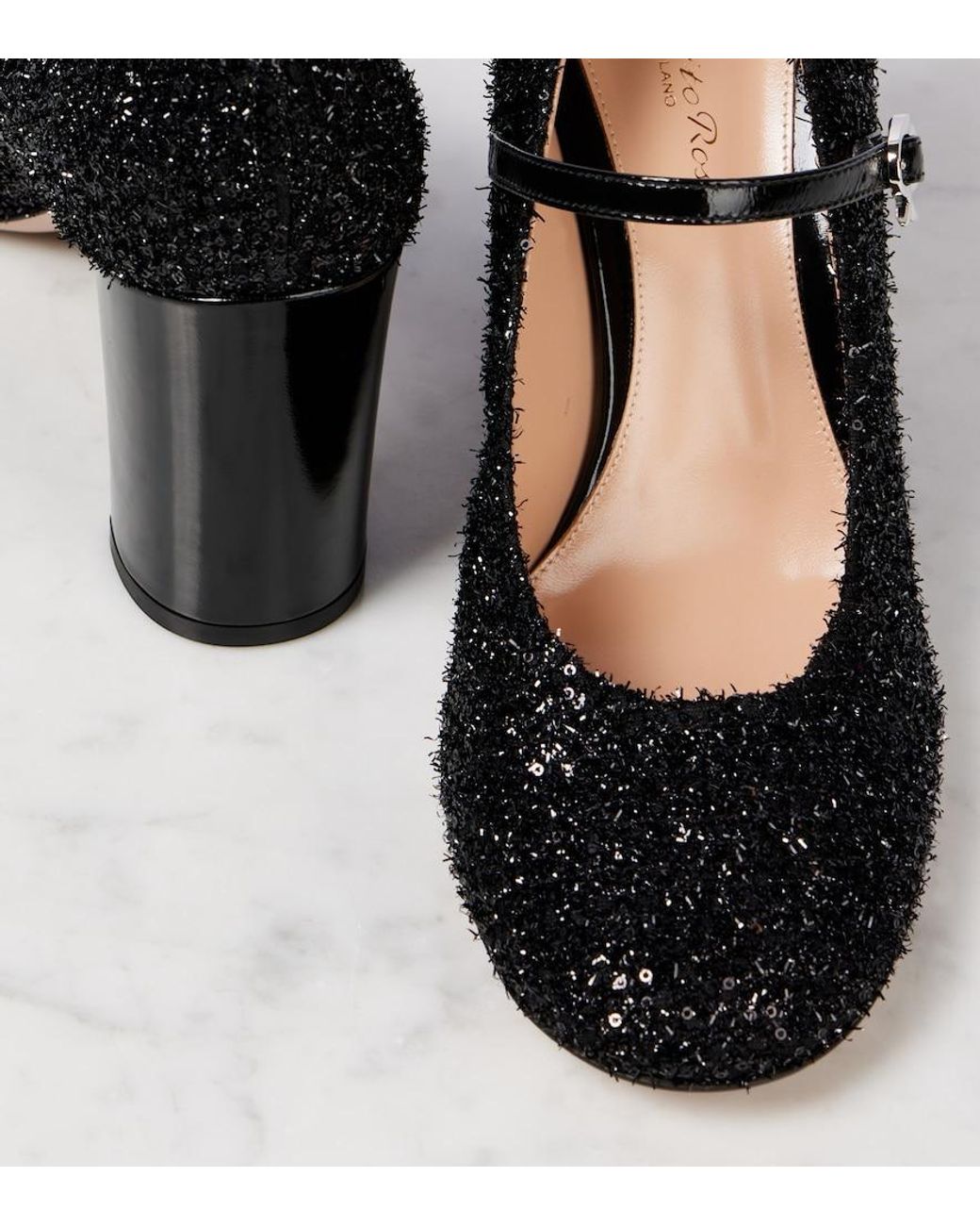 Gianvito Rossi Black Canvas Pumps