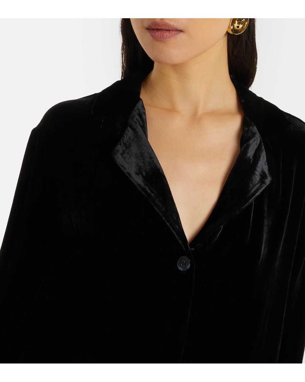 Asceno Black Calabasas Velvet Shirt