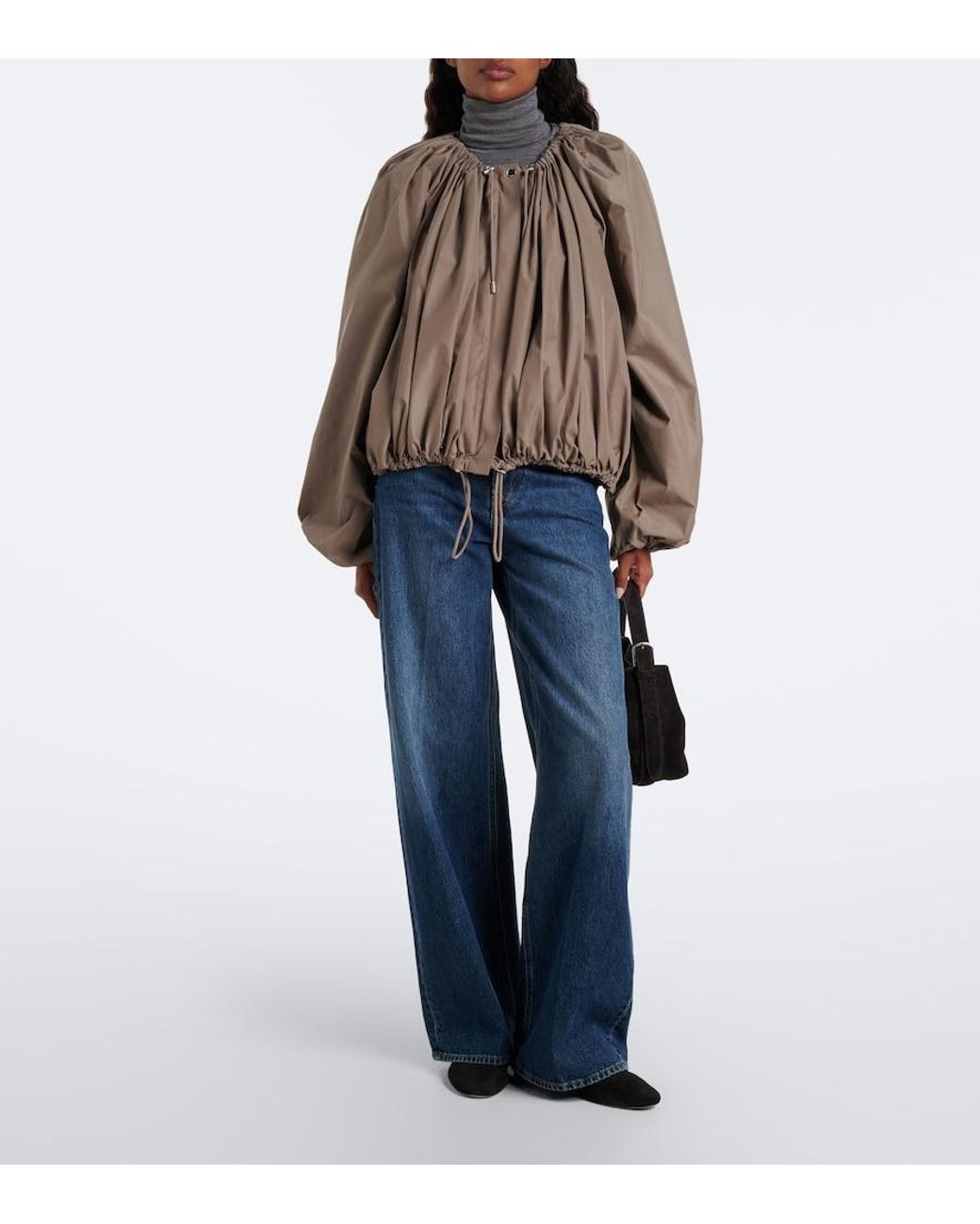 Totême Gray Gathered Jacket