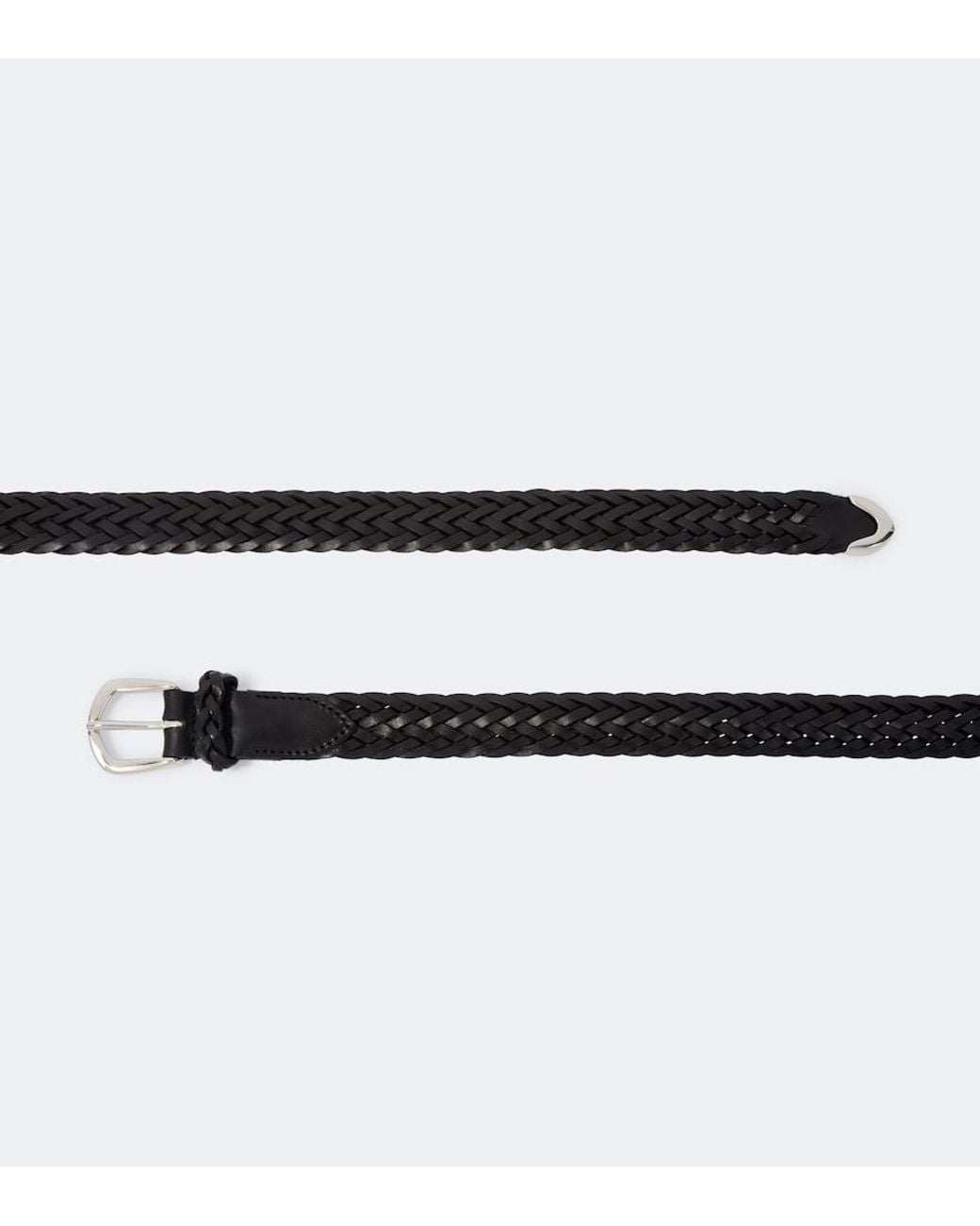 Lardini Black Braided Leather Belt for men