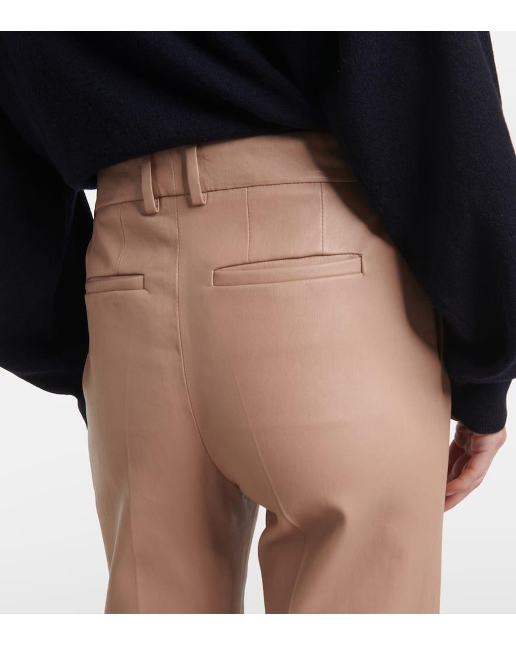 Joseph Natural Coleman Leather Straight Pants