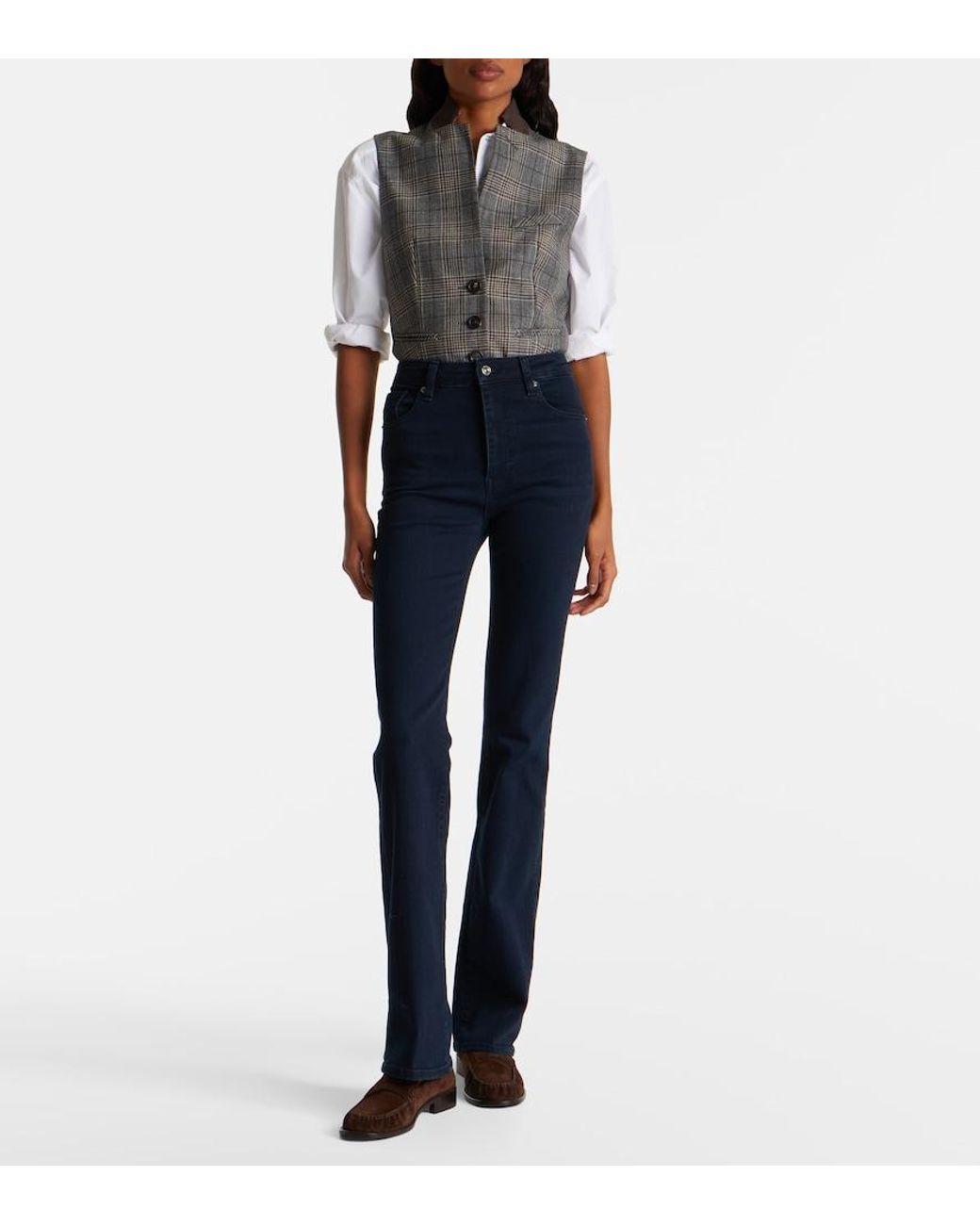 FRAME Blue Reboot High-Rise Bootcut Jeans