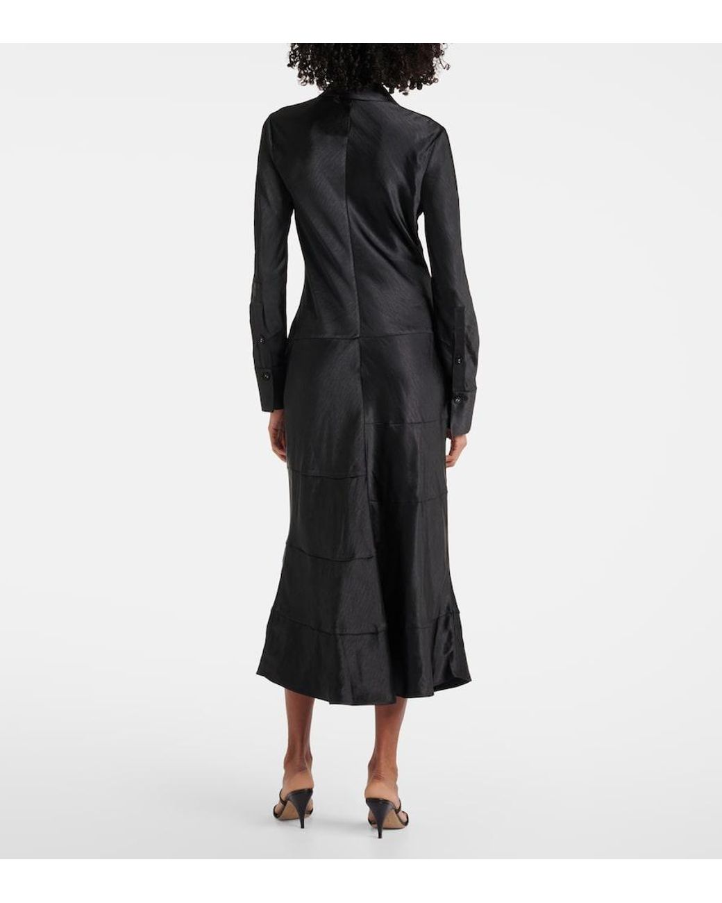 Proenza Schouler Black Label Amelie Satin Midi Dress