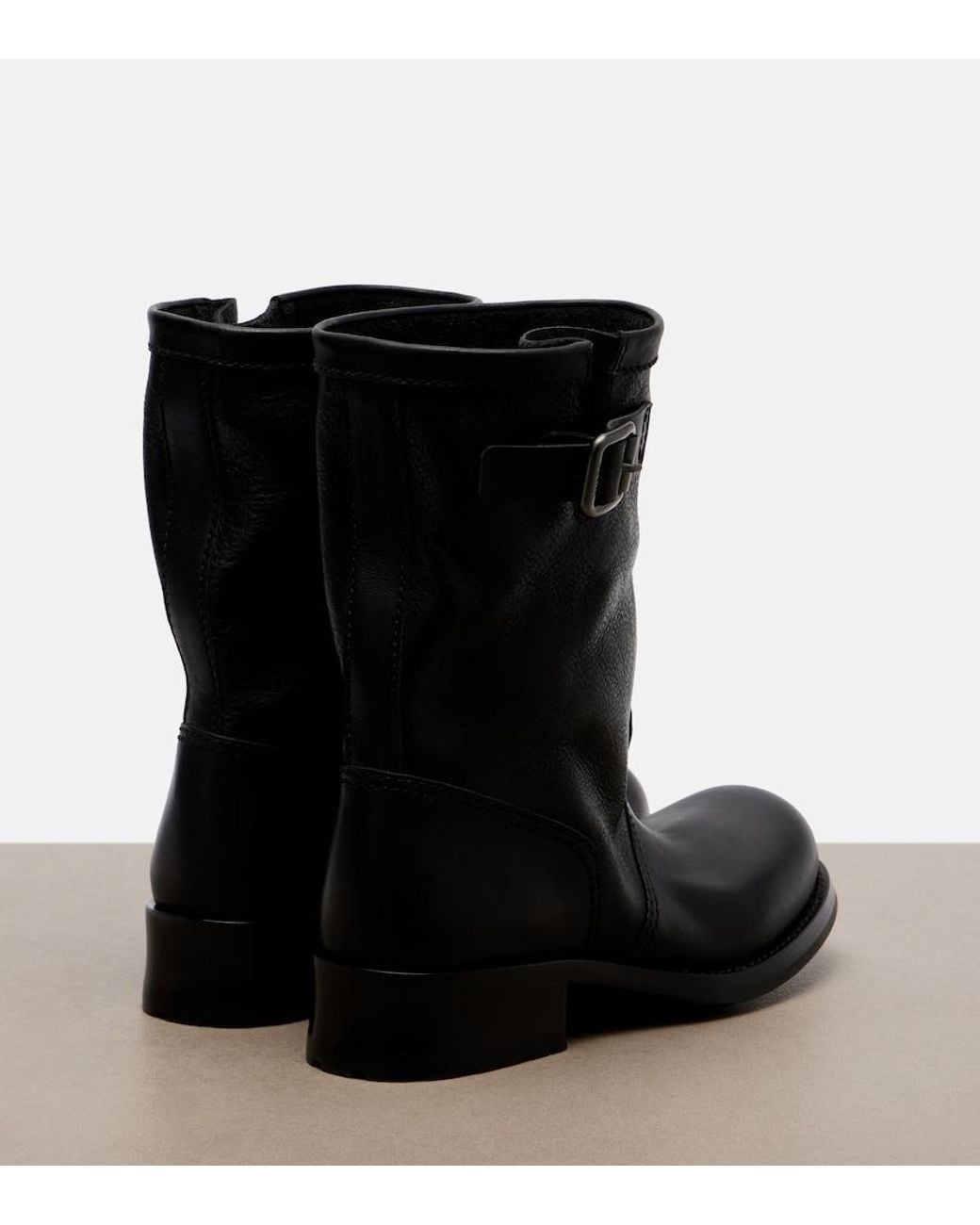 Prada Black Stiefel Aus Leder