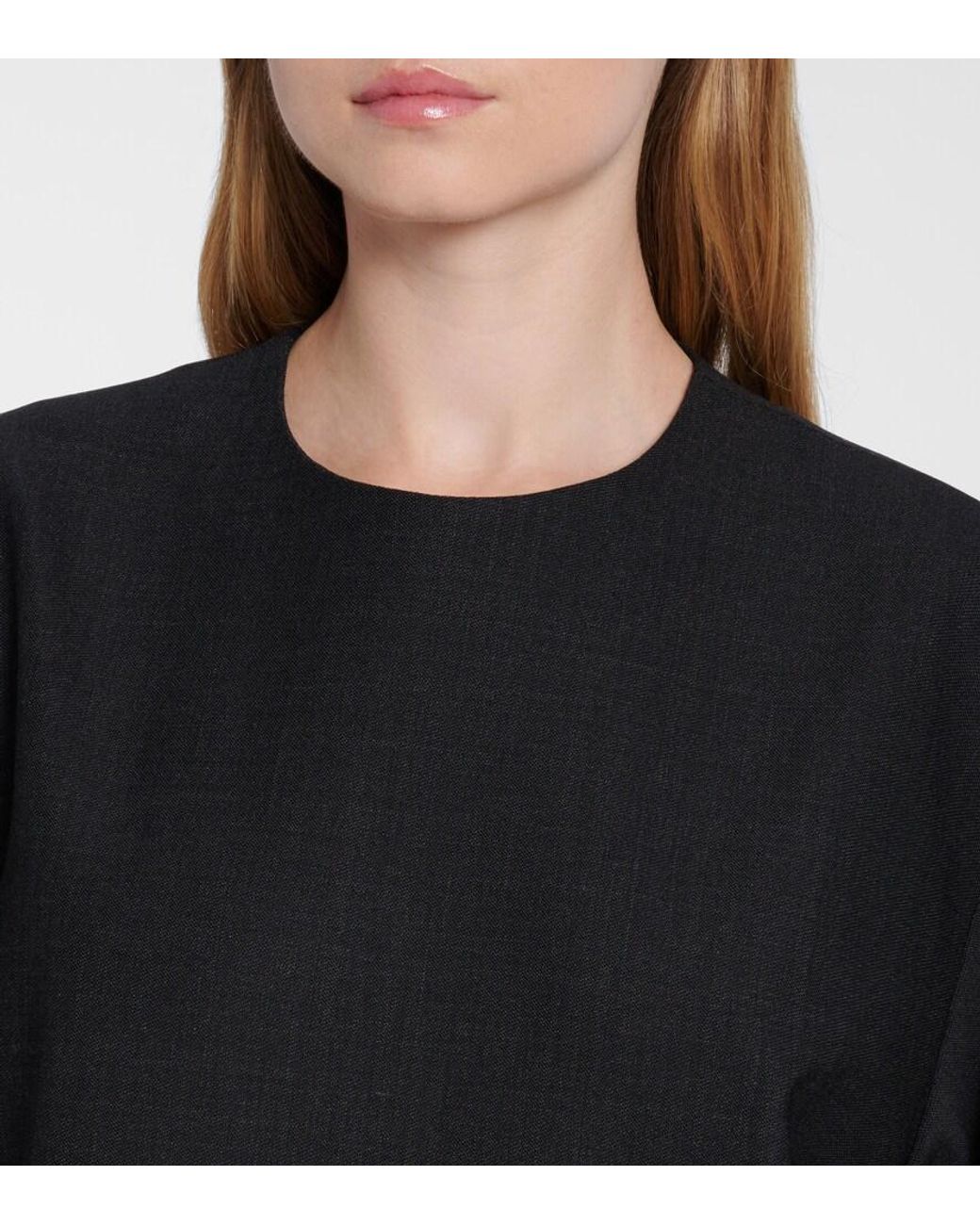 Plan C Black Minikleid Aus Einem Wollgemisch Mit Pailletten