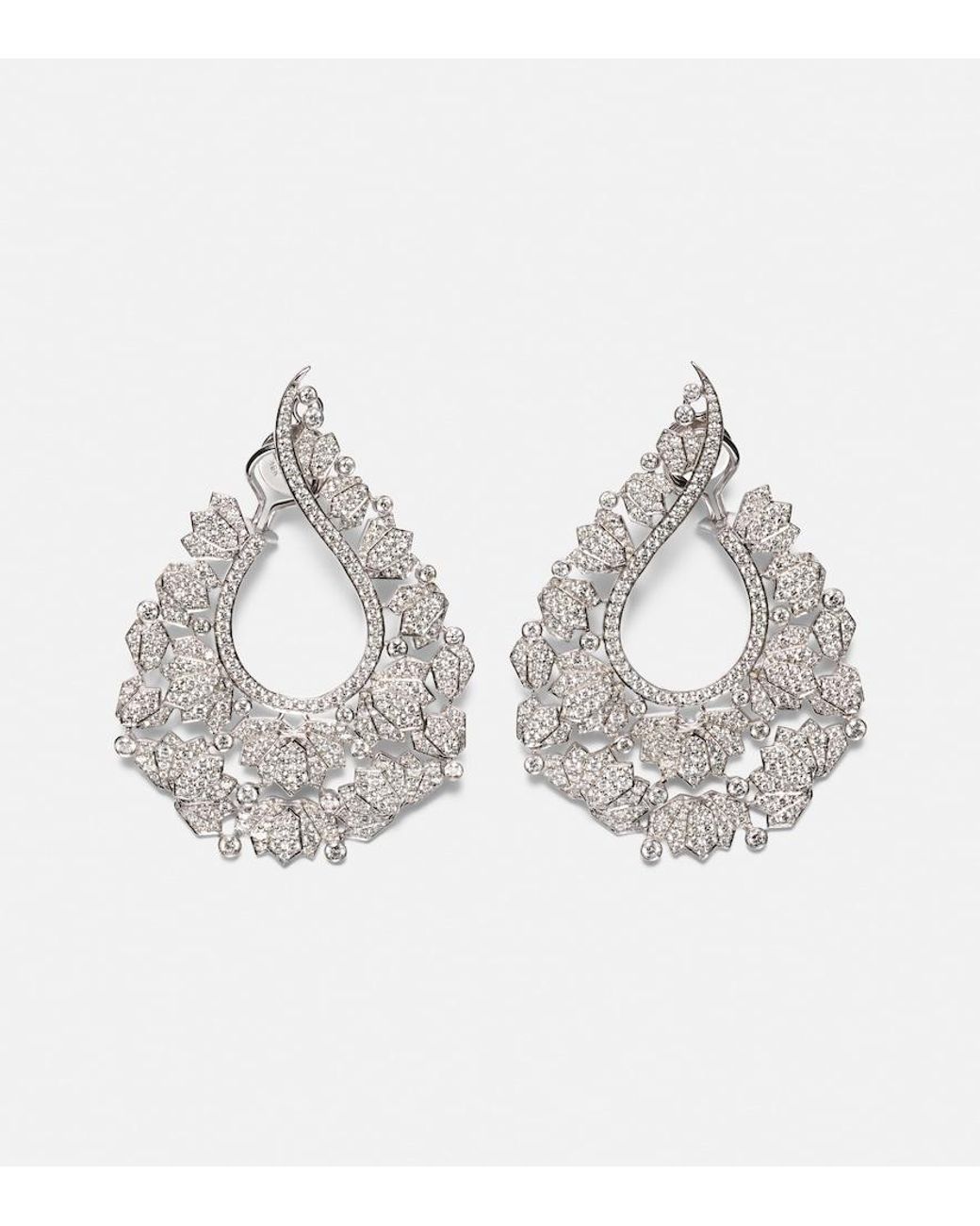 ANANYA Metallic Scatter Lotus 18Kt Earrings With Diamonds