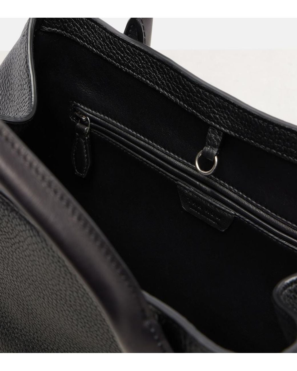 The Row Black Alger Medium Leather Shoulder Bag
