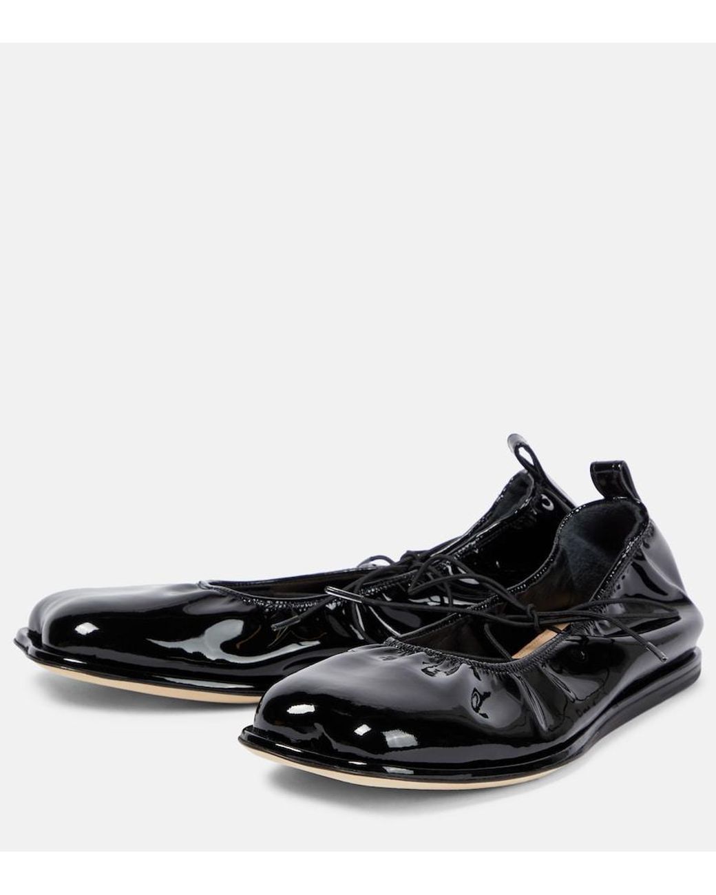 Simone Rocha Black Patent Leather Ballet Flats