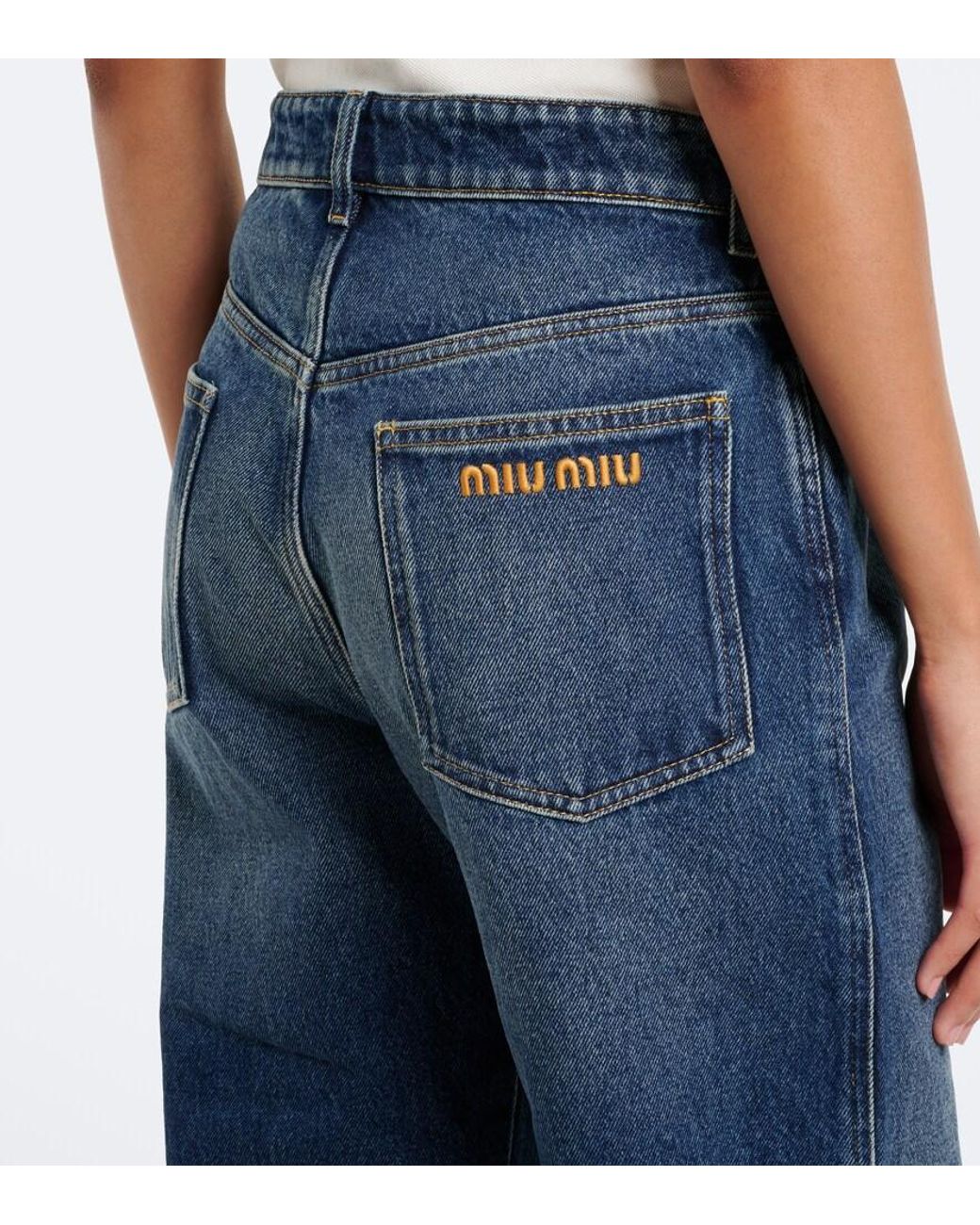 Miu Miu Blue Wide-Leg Jeans
