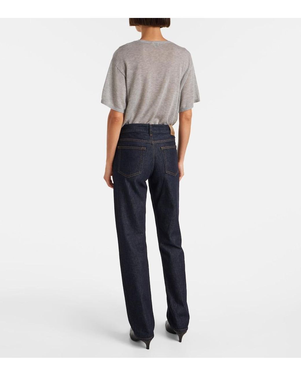 Totême  Blue Low-Rise Straight Jeans