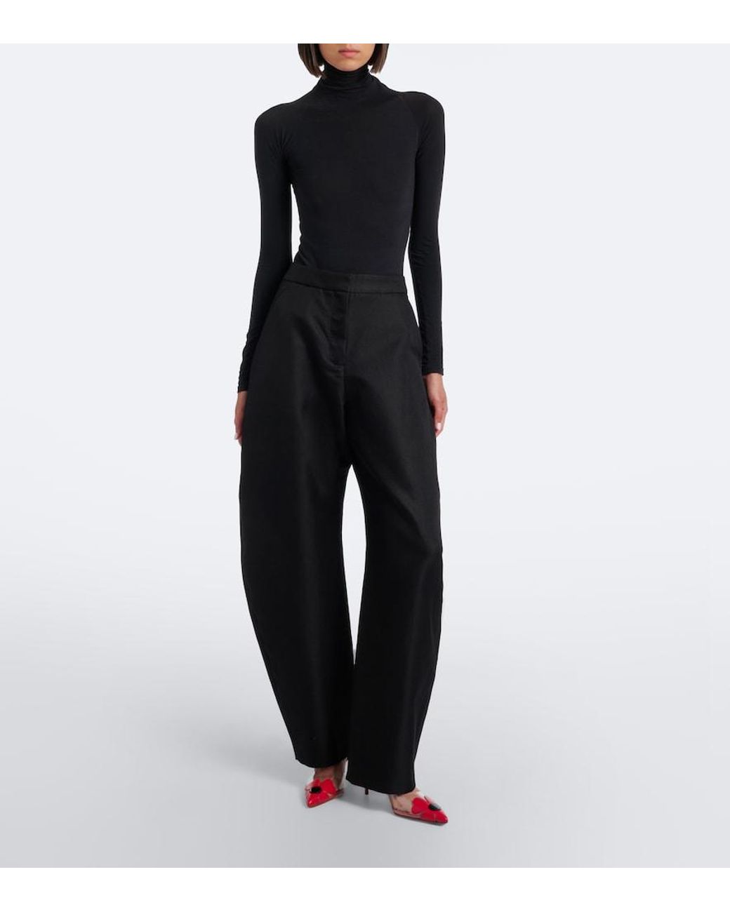 Alaïa Red Bloom Mules