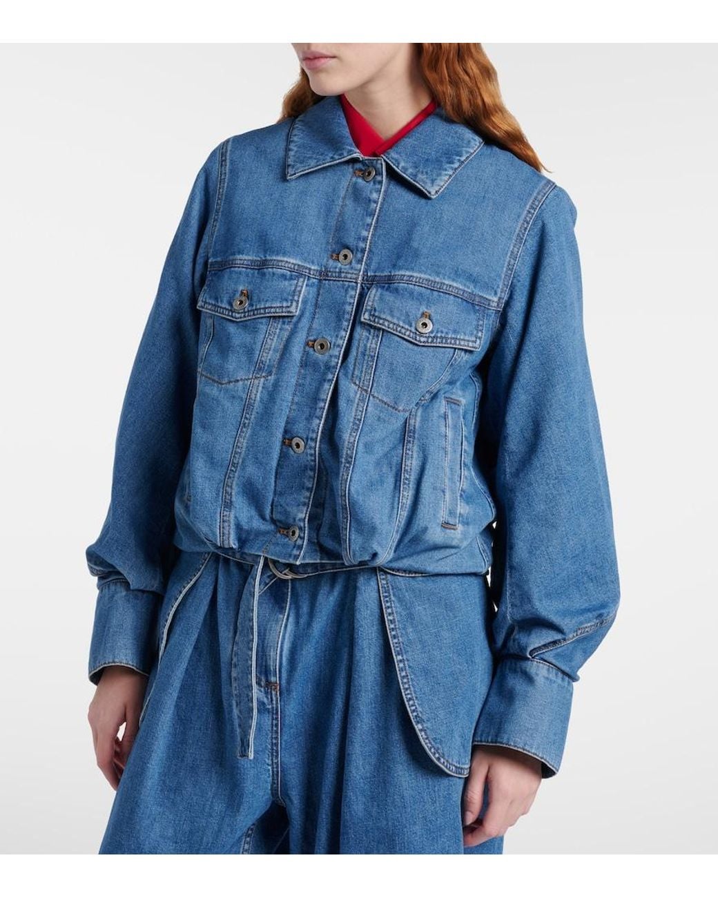 Loewe Blue Gathered Denim Jacket