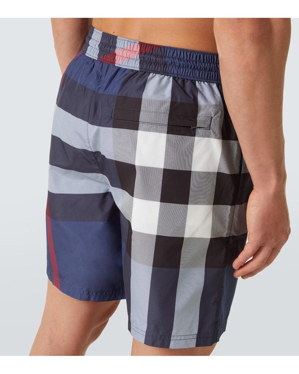 Burberry Blue Check Swim Shorts for men