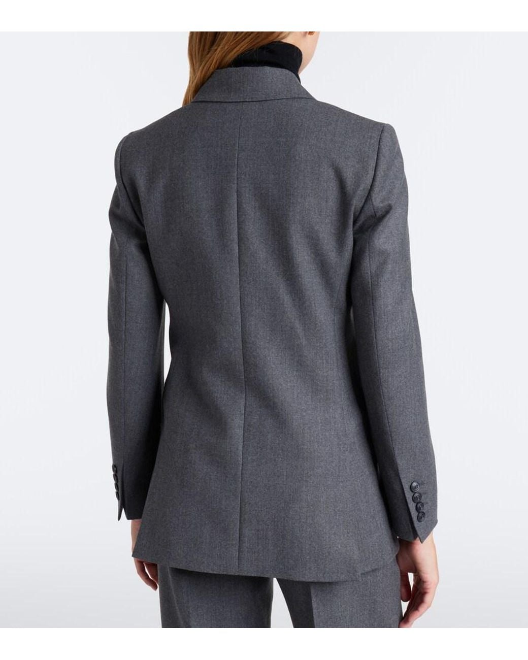 Max Mara Black Double-Breasted Wool-Blend Blazer