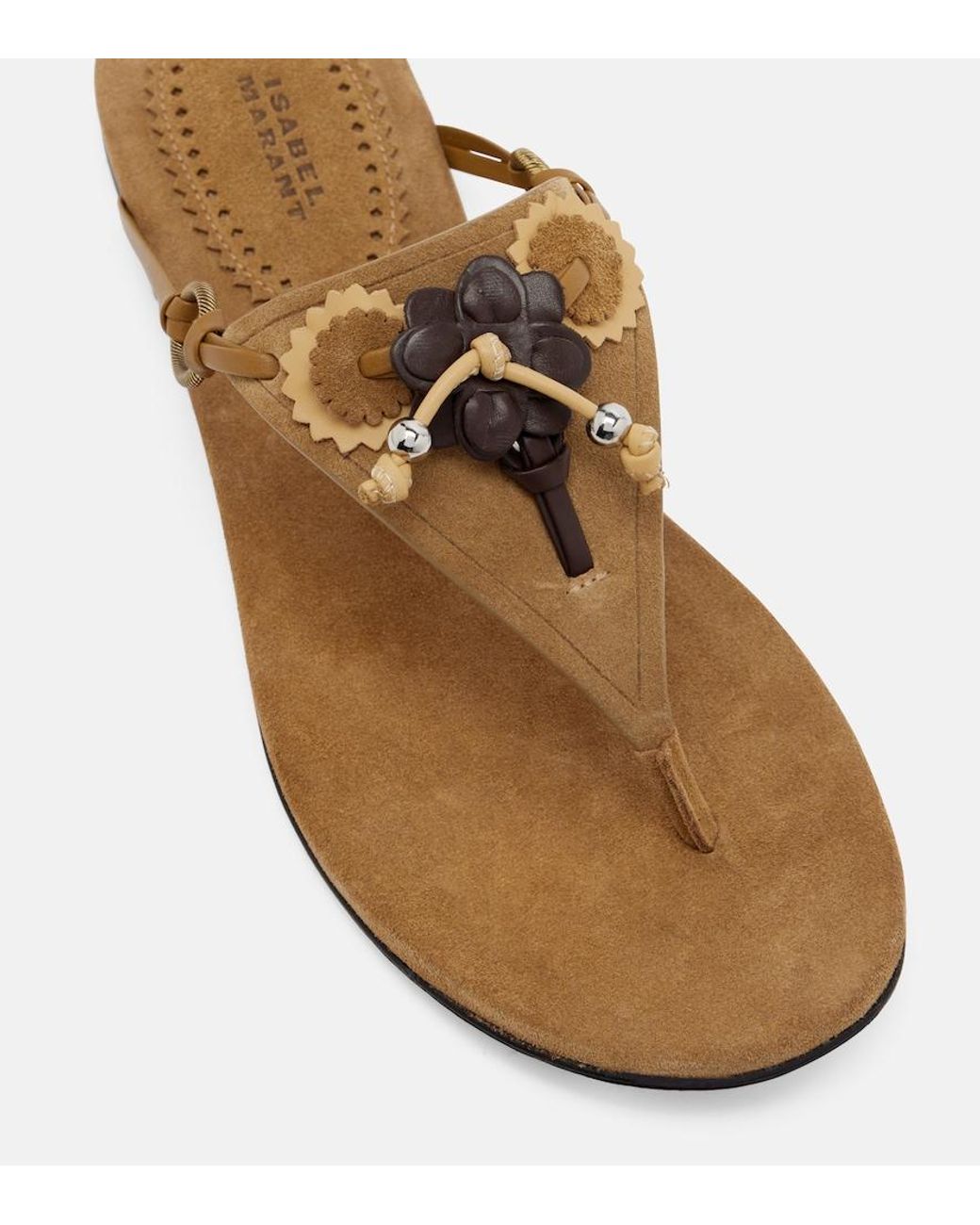 Isabel Marant Brown Elato Suede Thong Sandals