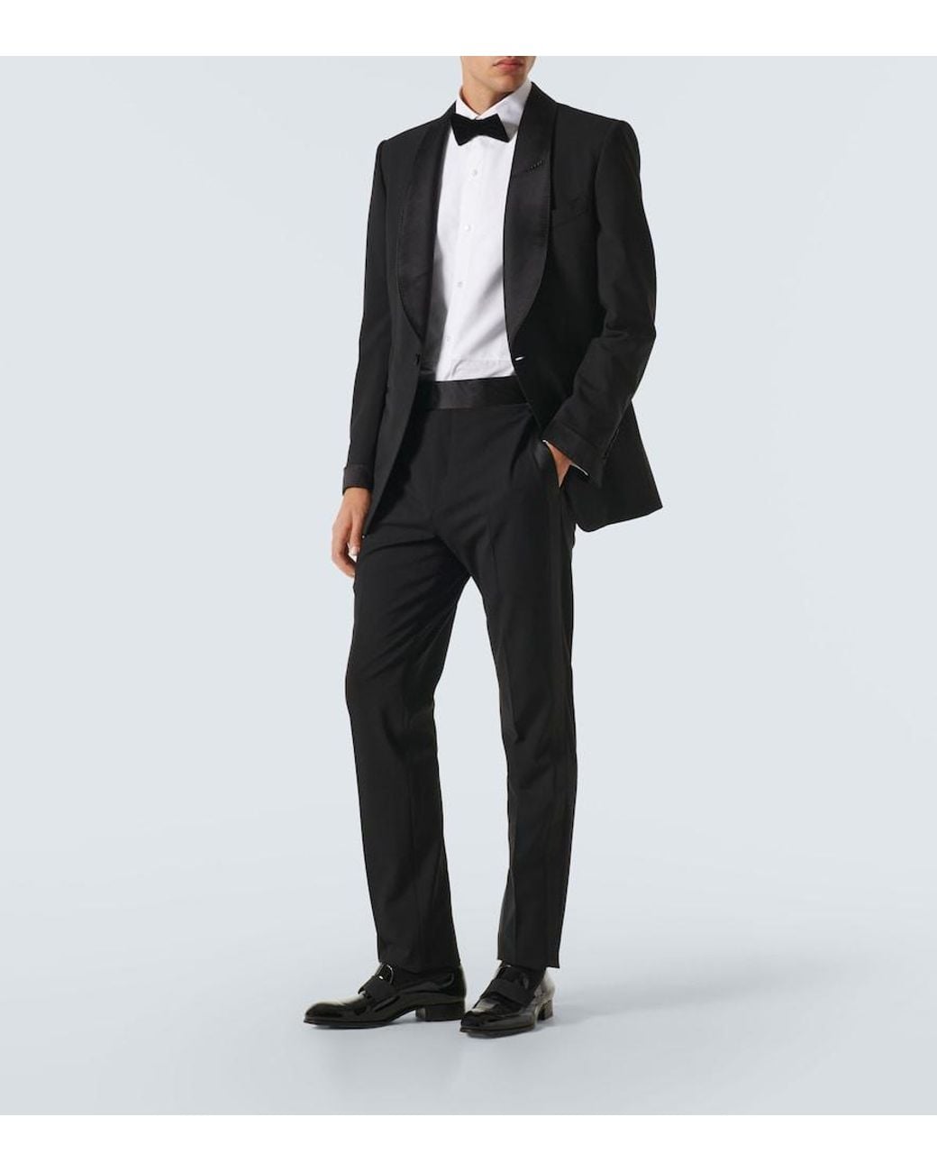 Zegna White Cotton Tuxedo Shirt for men