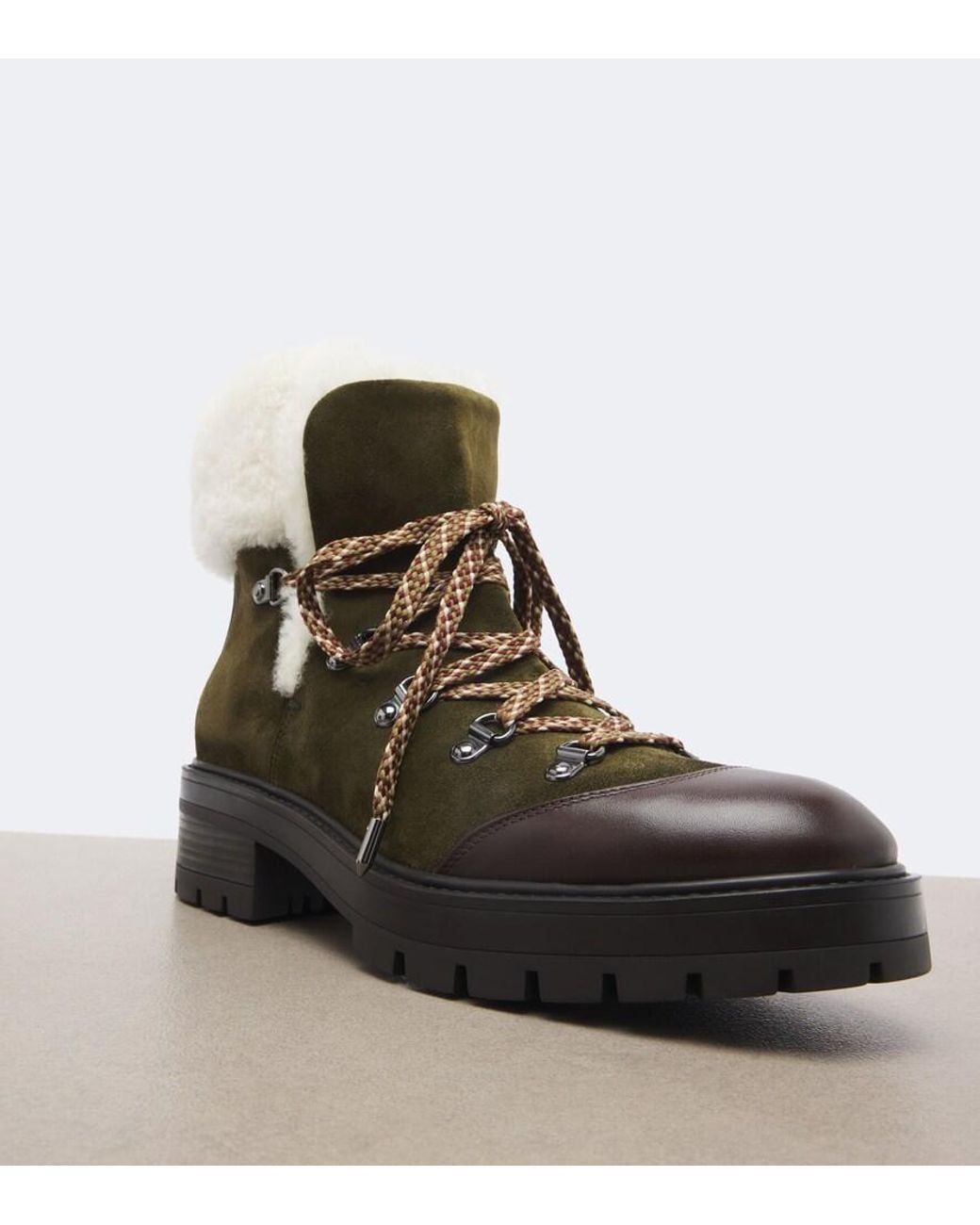 Aquazzura Brown Val Disere Suede Lace-Up Boots
