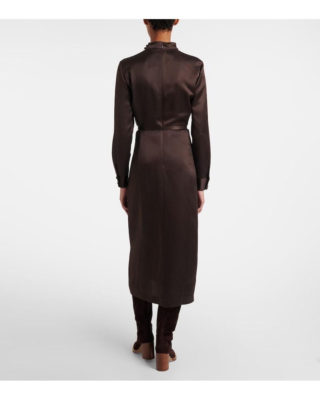 Gabriela Hearst Black Josef Belted Silk Midi Dress
