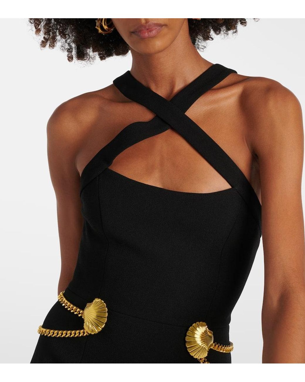 Rebecca Vallance Chelsea Halterneck Minidress in Black