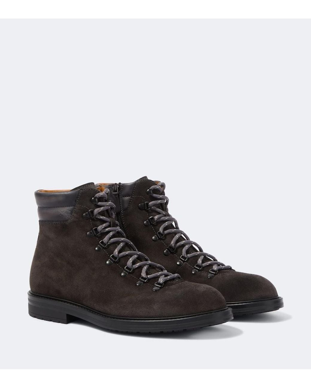 Magnanni Shoes Black Montana X Suede Hiking Boots for men