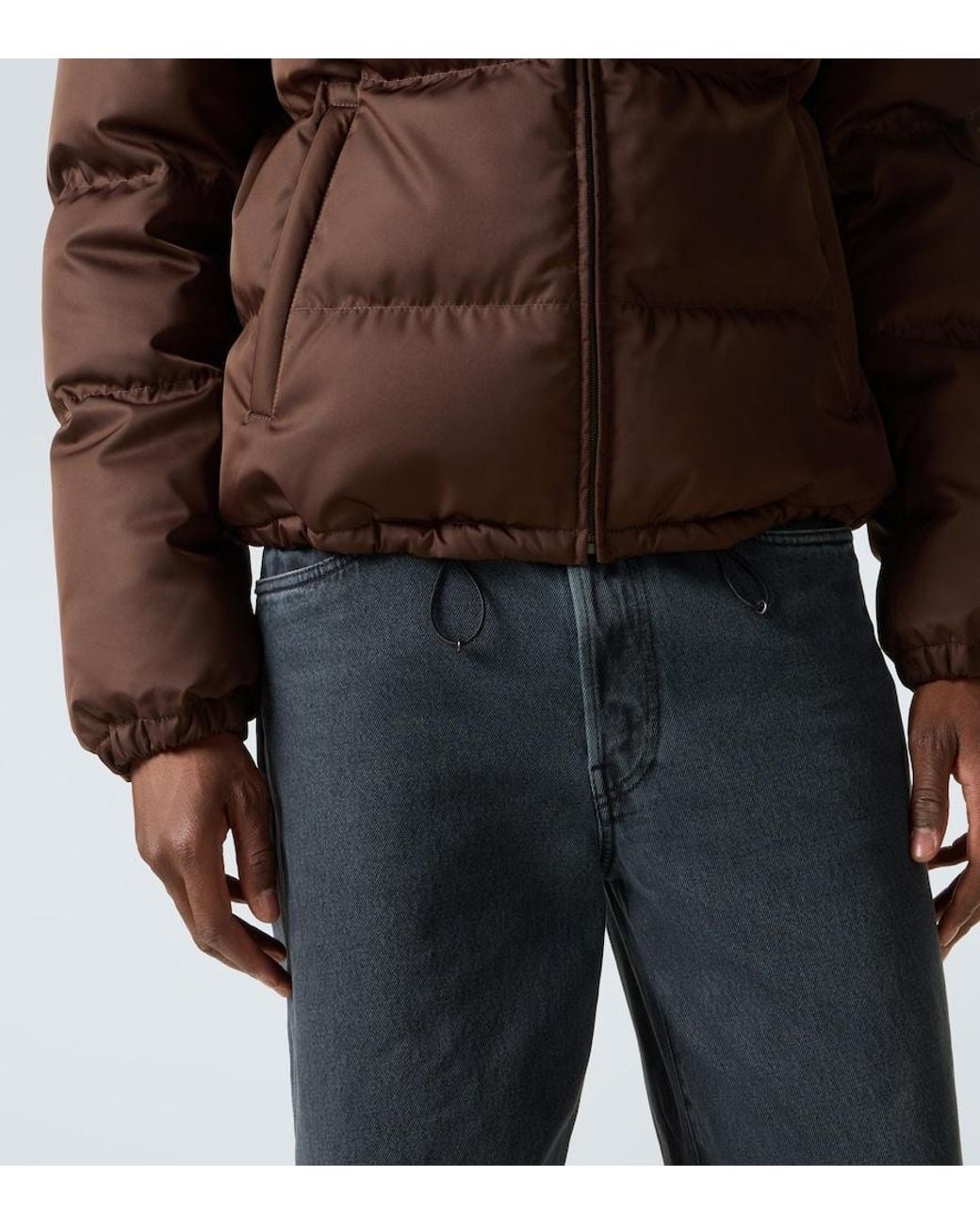 Prada Brown Re-Nylon Down Jacket for men