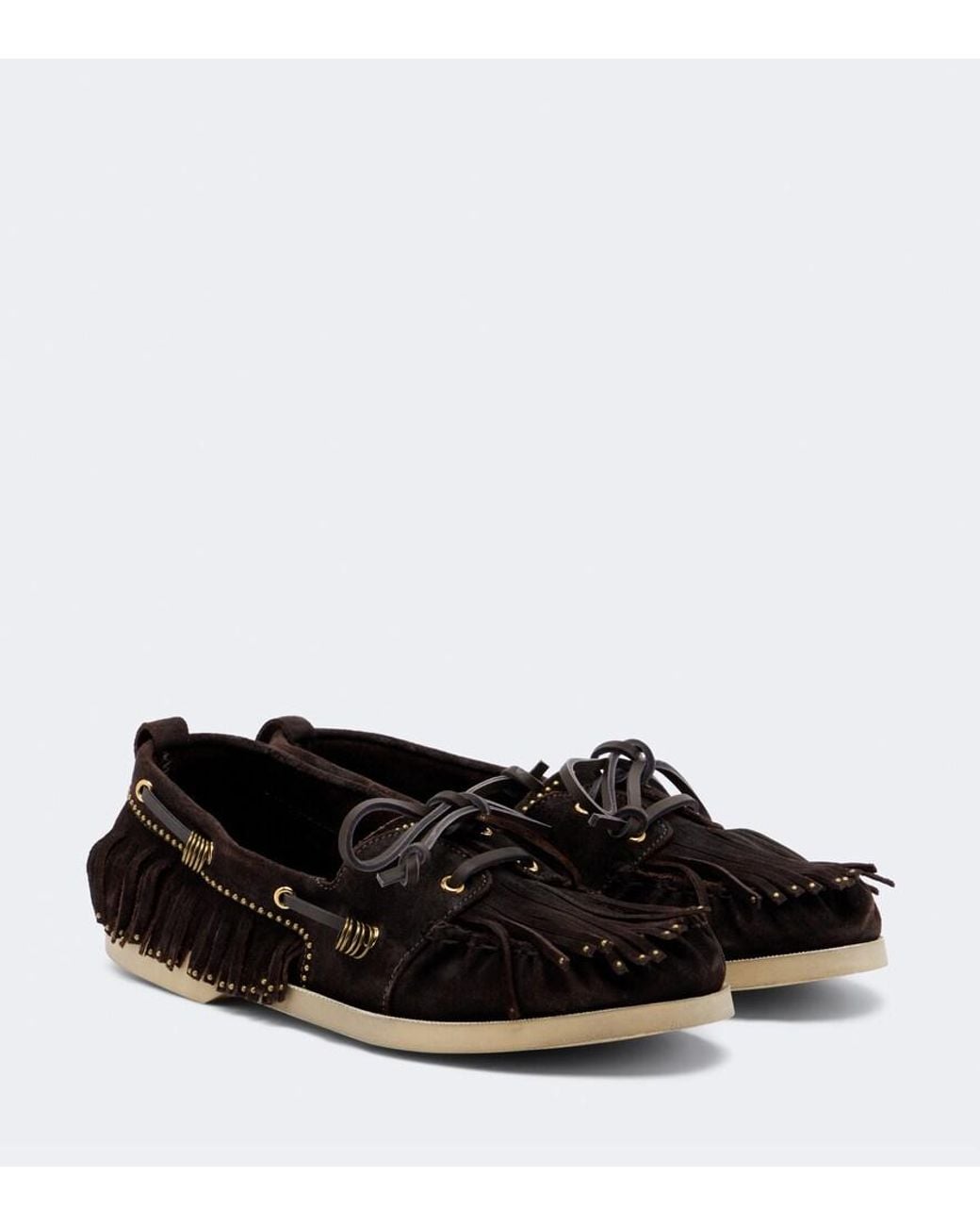 Golden Goose Deluxe Brand Black Embellished Suede Boat Shoes