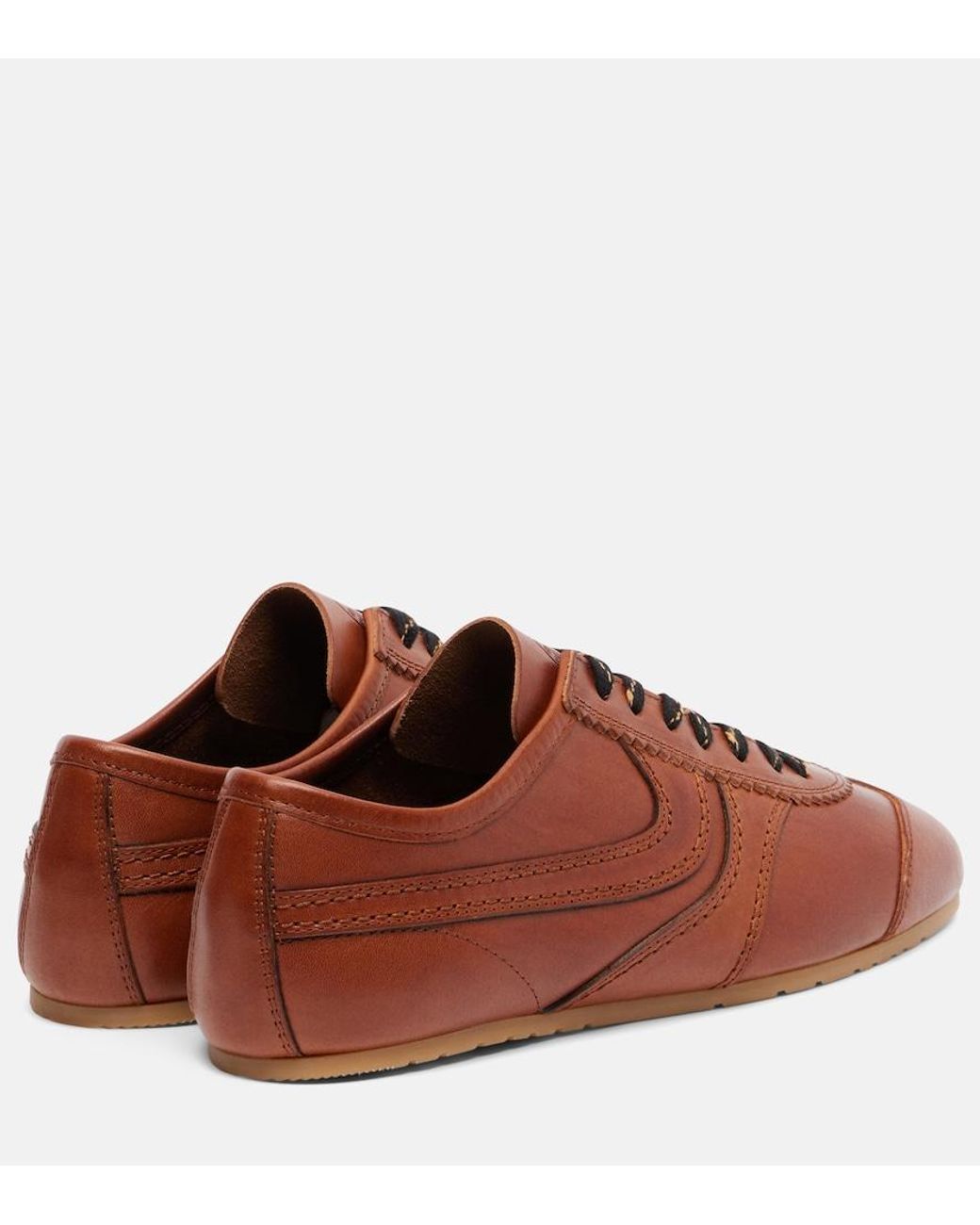Dries Van Noten Brown Leather Sneakers
